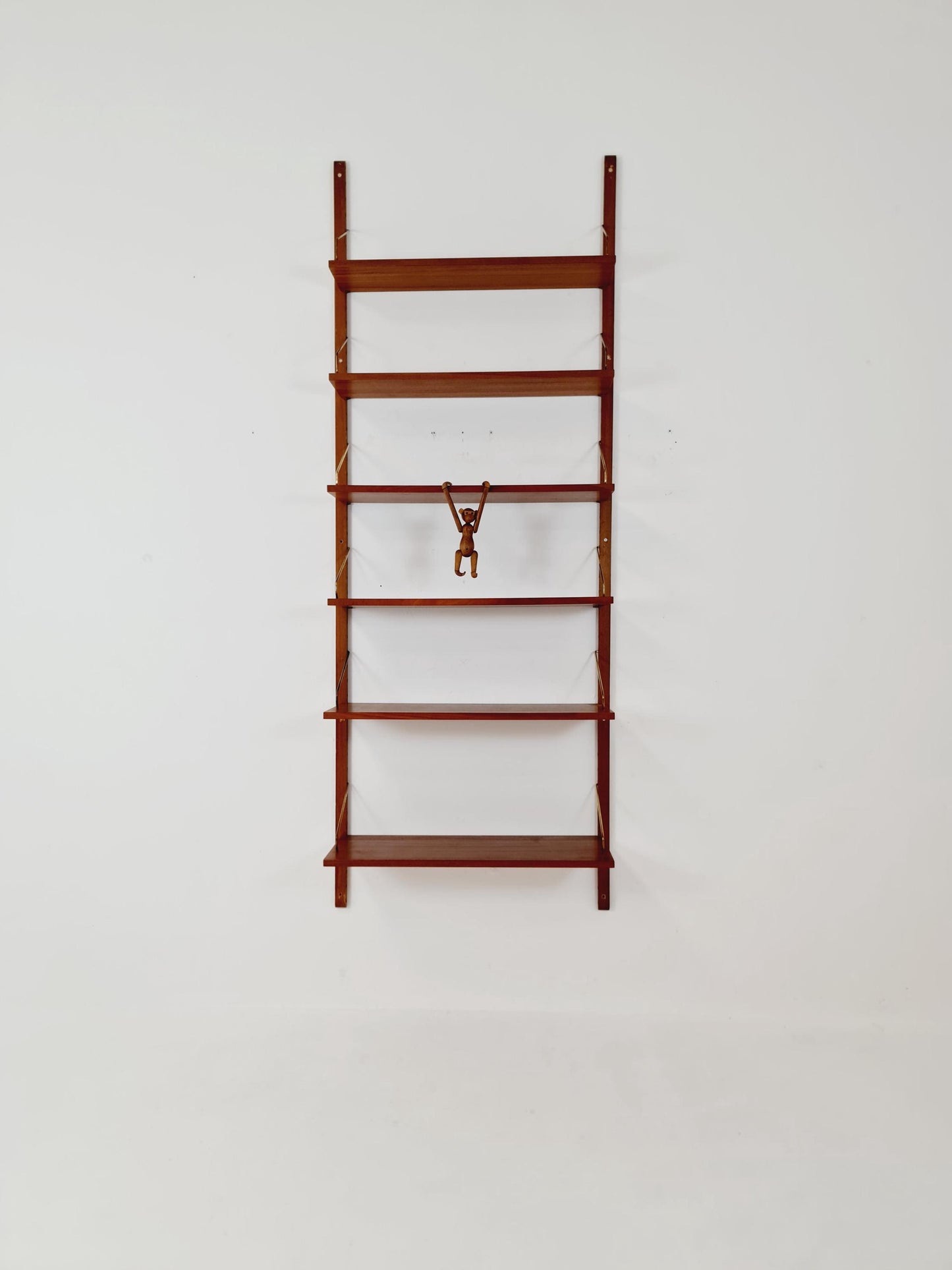 Midcentury Danish walnut Wall-Mounted Shelving Unit, by Royal for Poul Cadovius, 1960s