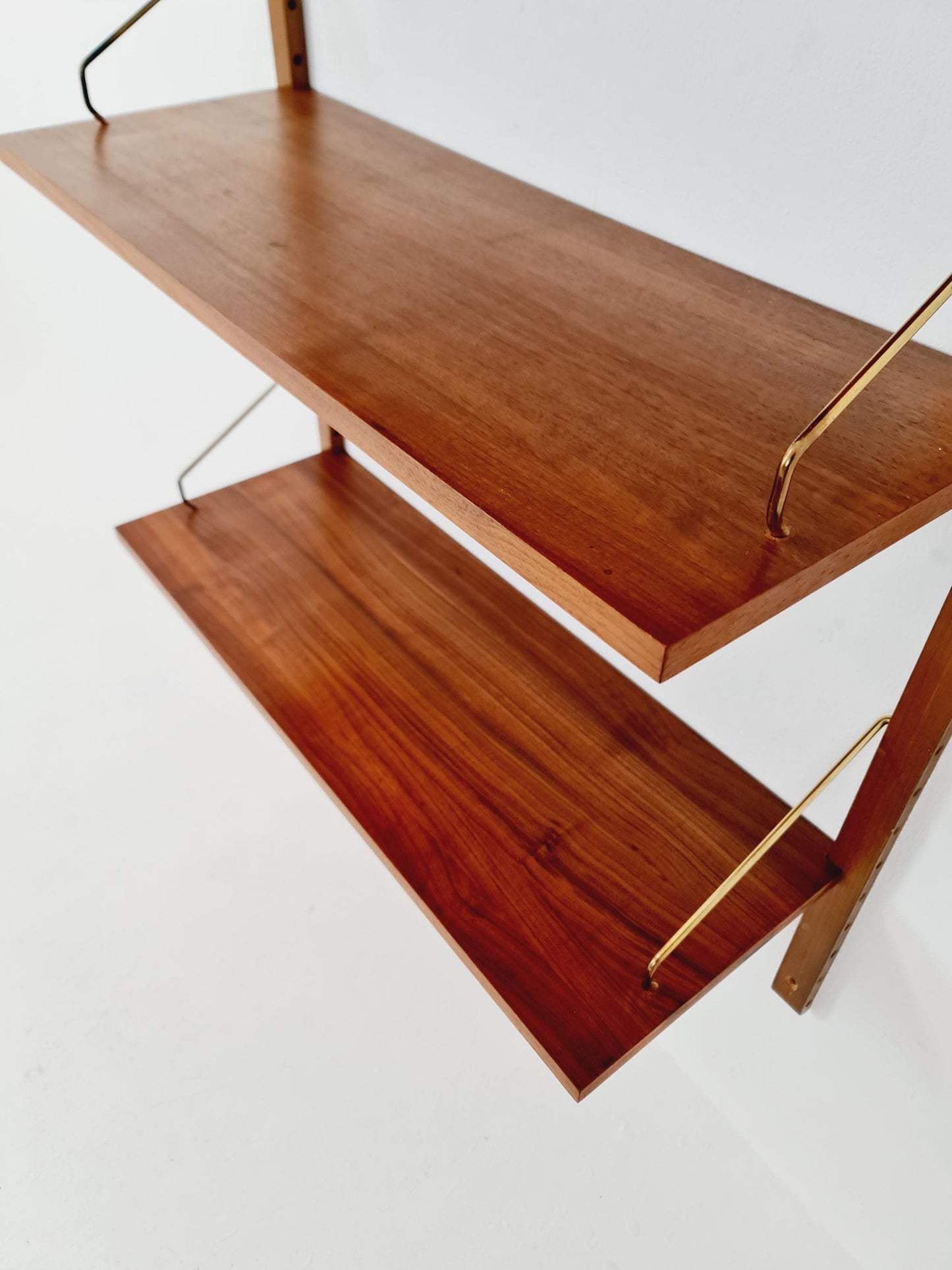 Midcentury Danish walnut Wall-Mounted Shelving Unit, by Royal for Poul Cadovius, 1960s