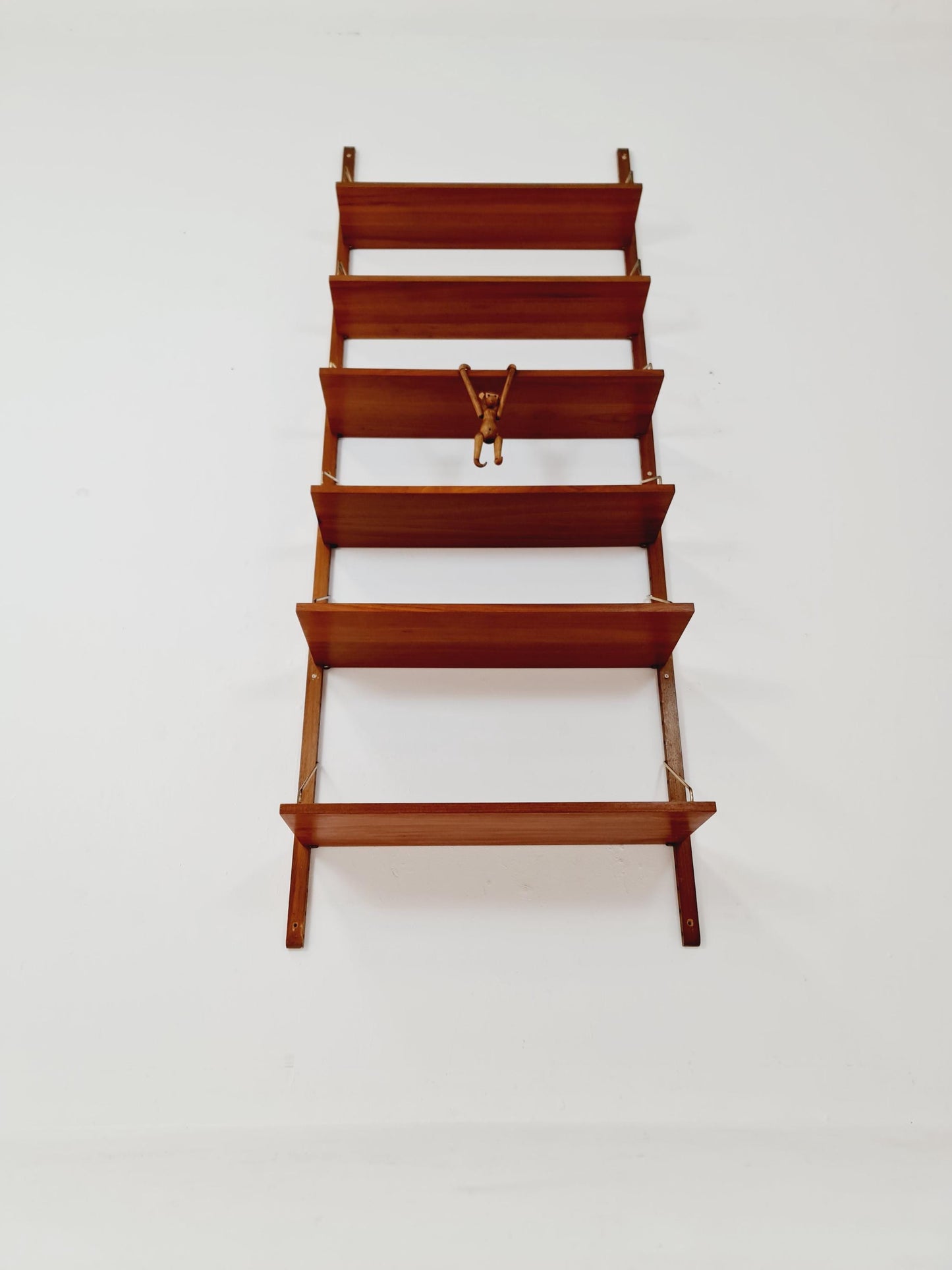 Midcentury Danish walnut Wall-Mounted Shelving Unit, by Royal for Poul Cadovius, 1960s