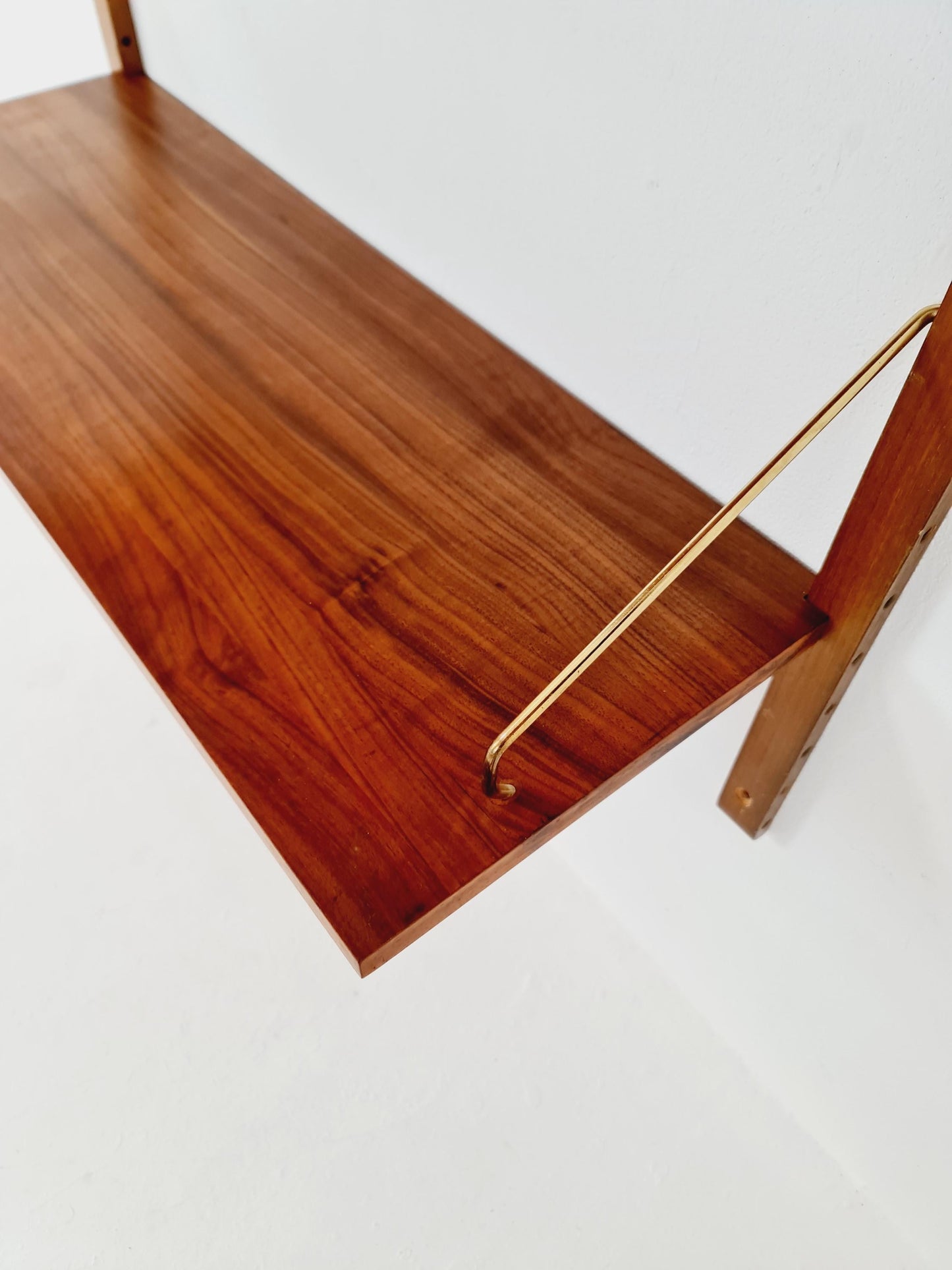 Midcentury Danish walnut Wall-Mounted Shelving Unit, by Royal for Poul Cadovius, 1960s