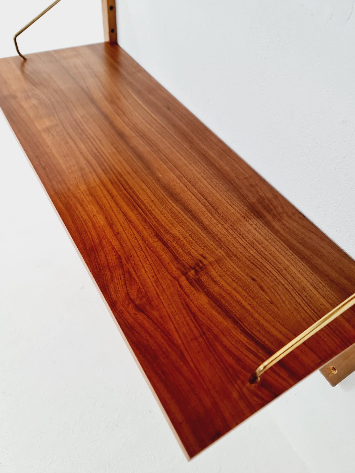 Midcentury Danish walnut Wall-Mounted Shelving Unit, by Royal for Poul Cadovius, 1960s