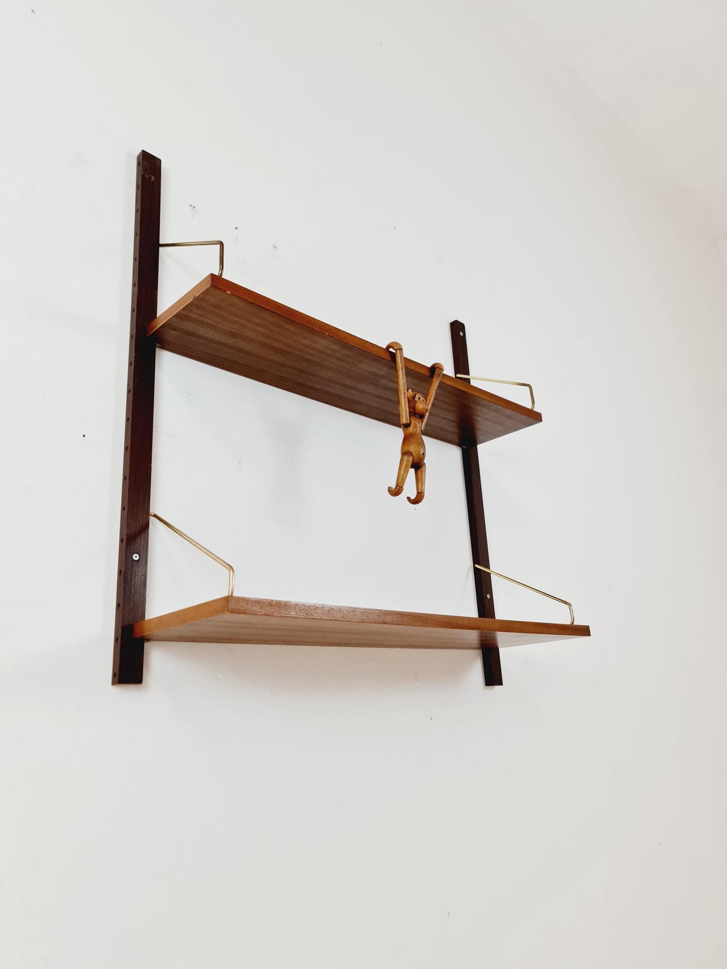 Midcentury Danish walnut Wall-Mounted Shelving Unit, by Royal for Poul Cadovius, 1960s