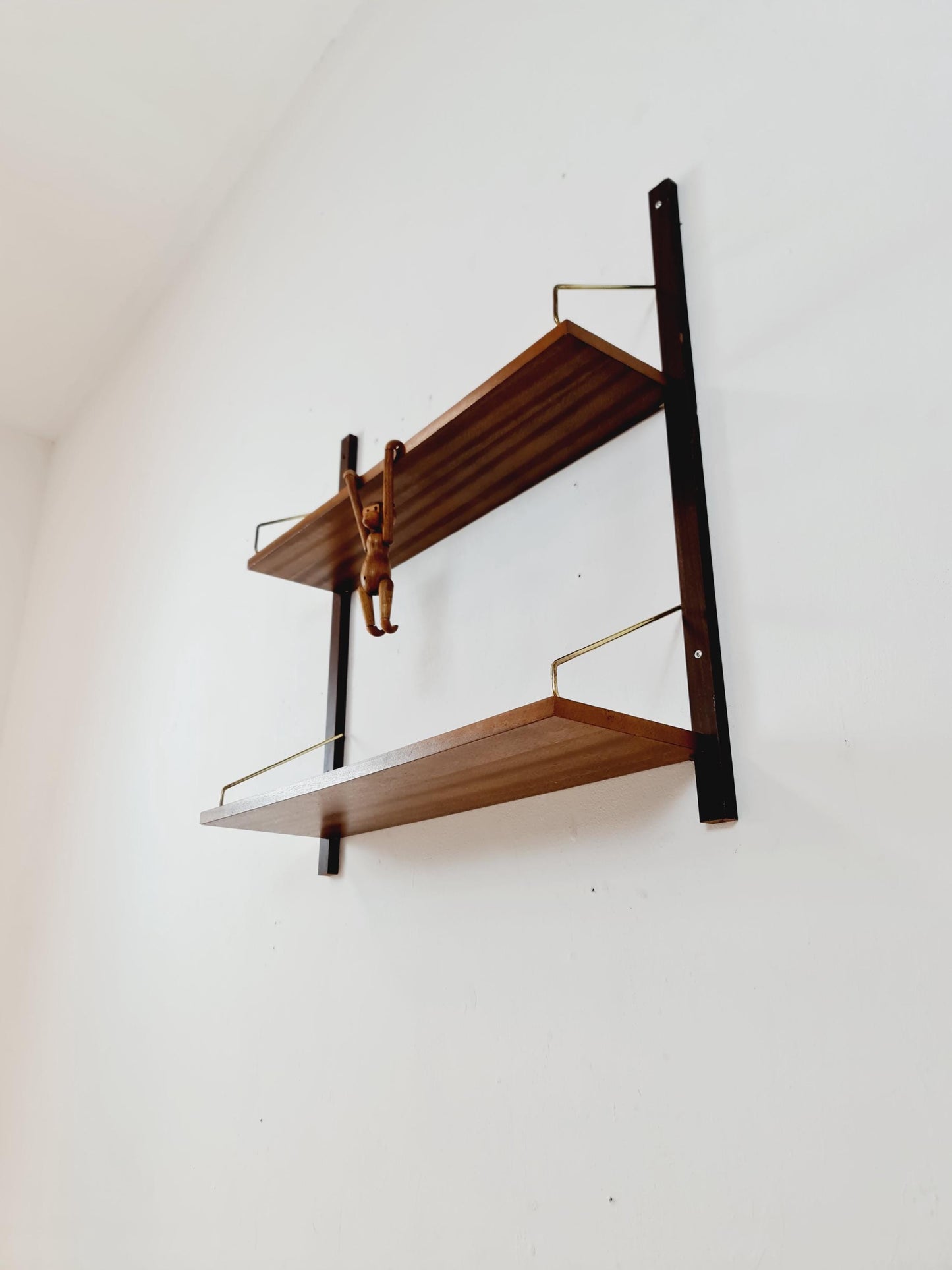 Midcentury Danish walnut Wall-Mounted Shelving Unit, by Royal for Poul Cadovius, 1960s