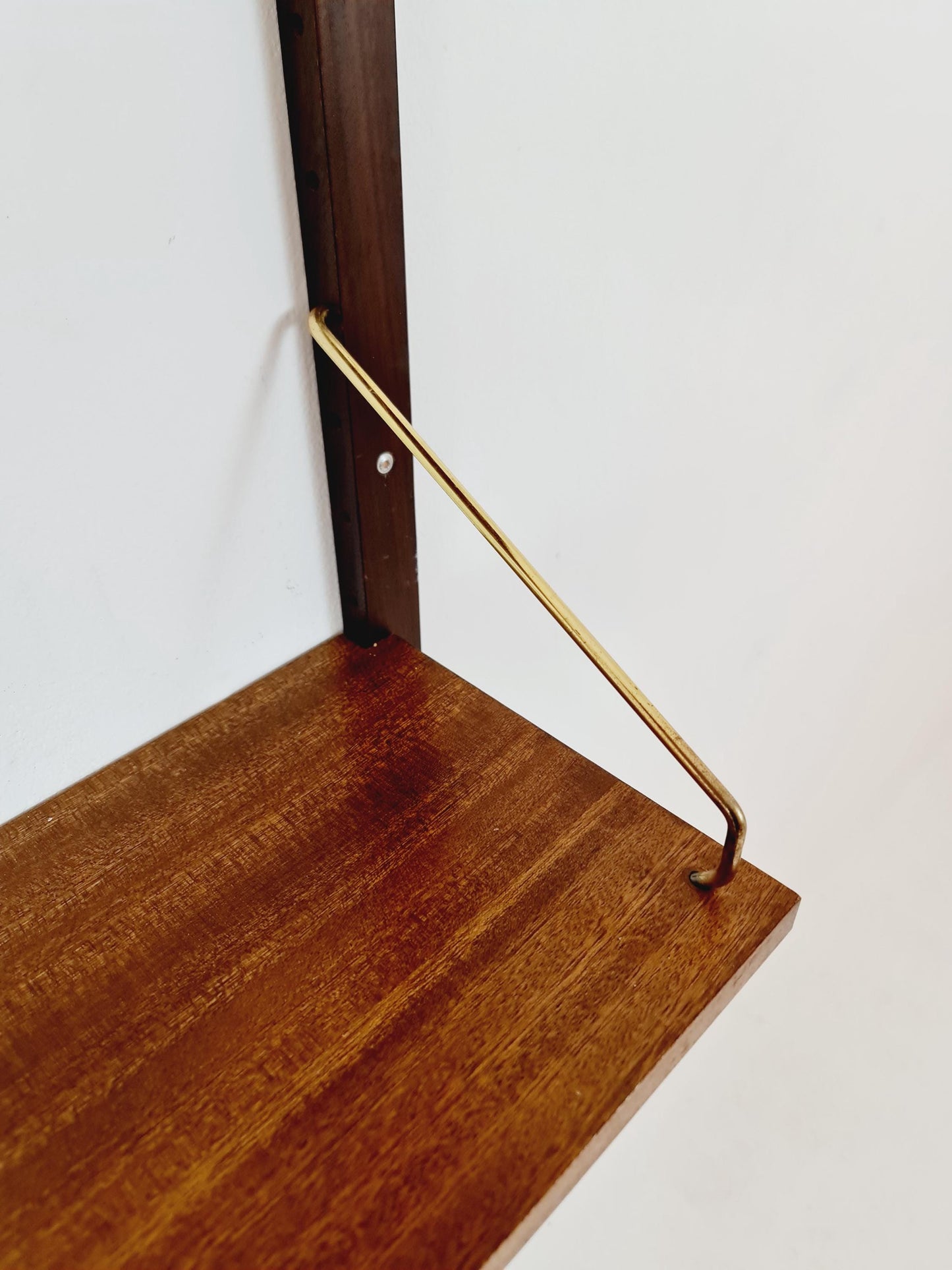 Midcentury Danish walnut Wall-Mounted Shelving Unit, by Royal for Poul Cadovius, 1960s