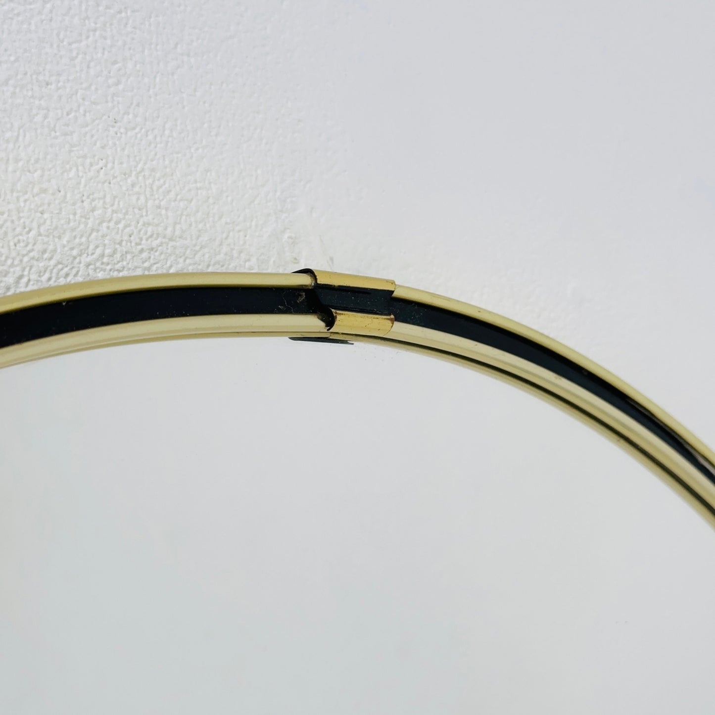 Mid century circle -shaped mirror with golden metal frame- 1960s