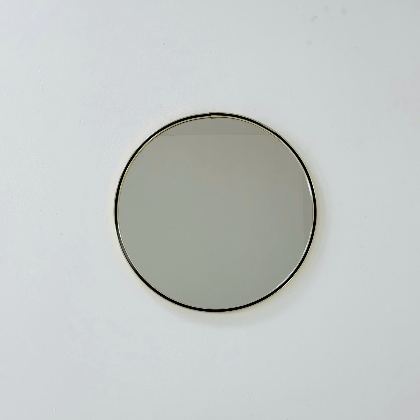 Mid century circle -shaped mirror with golden metal frame- 1960s