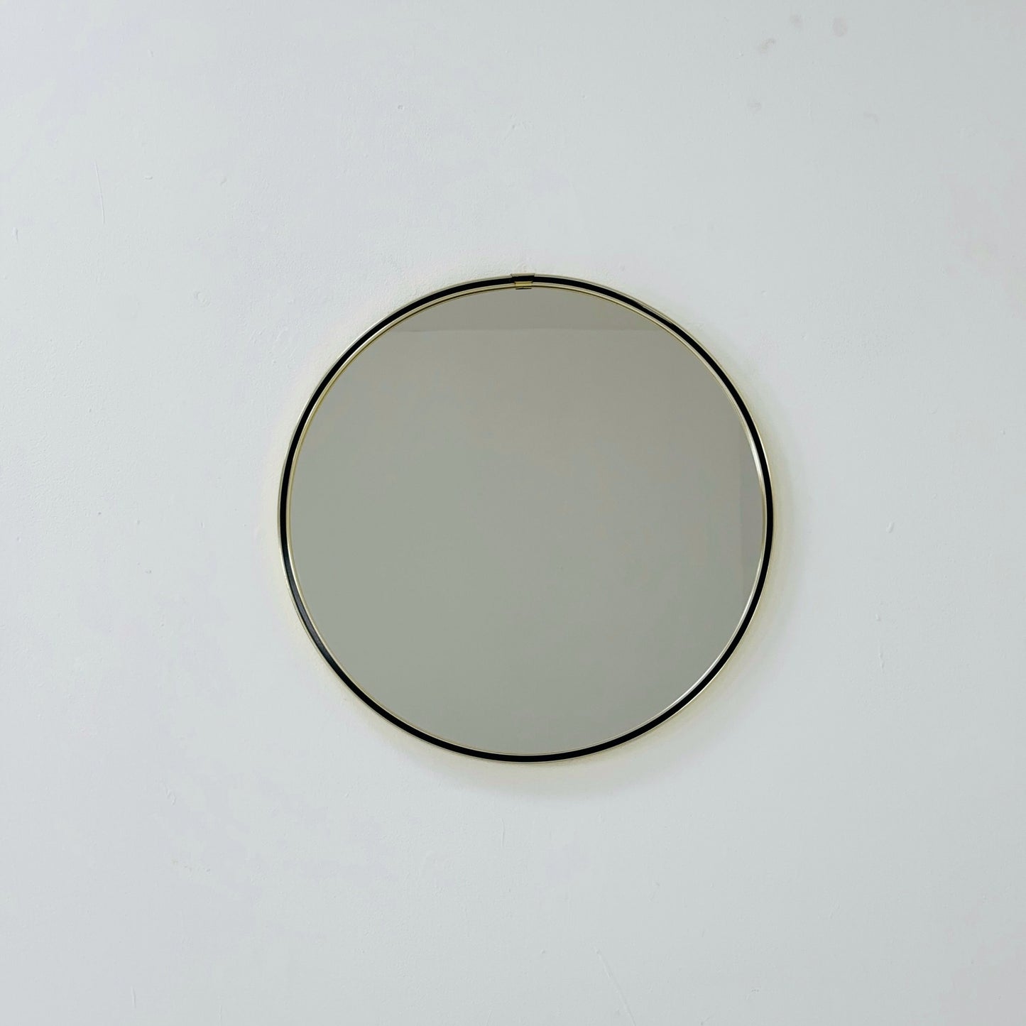 Mid century circle -shaped mirror with golden metal frame- 1960s