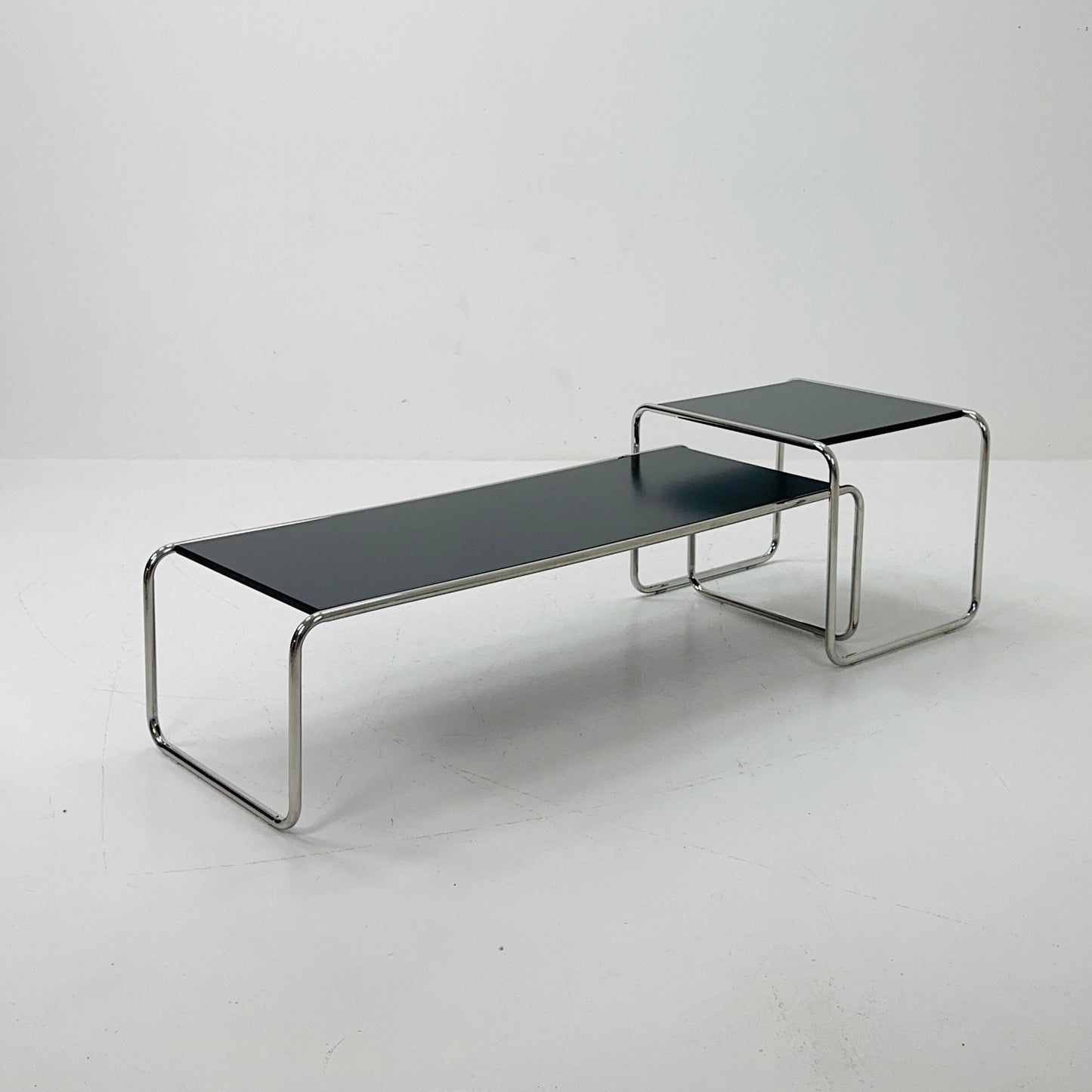 Mid century Design Laccio coffee - end table set by Marcel Breuer
