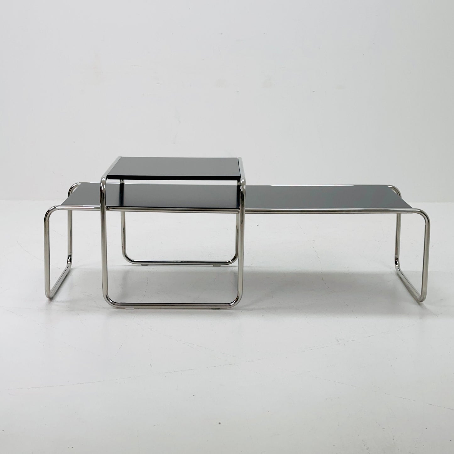 Mid century Design Laccio coffee - end table set by Marcel Breuer