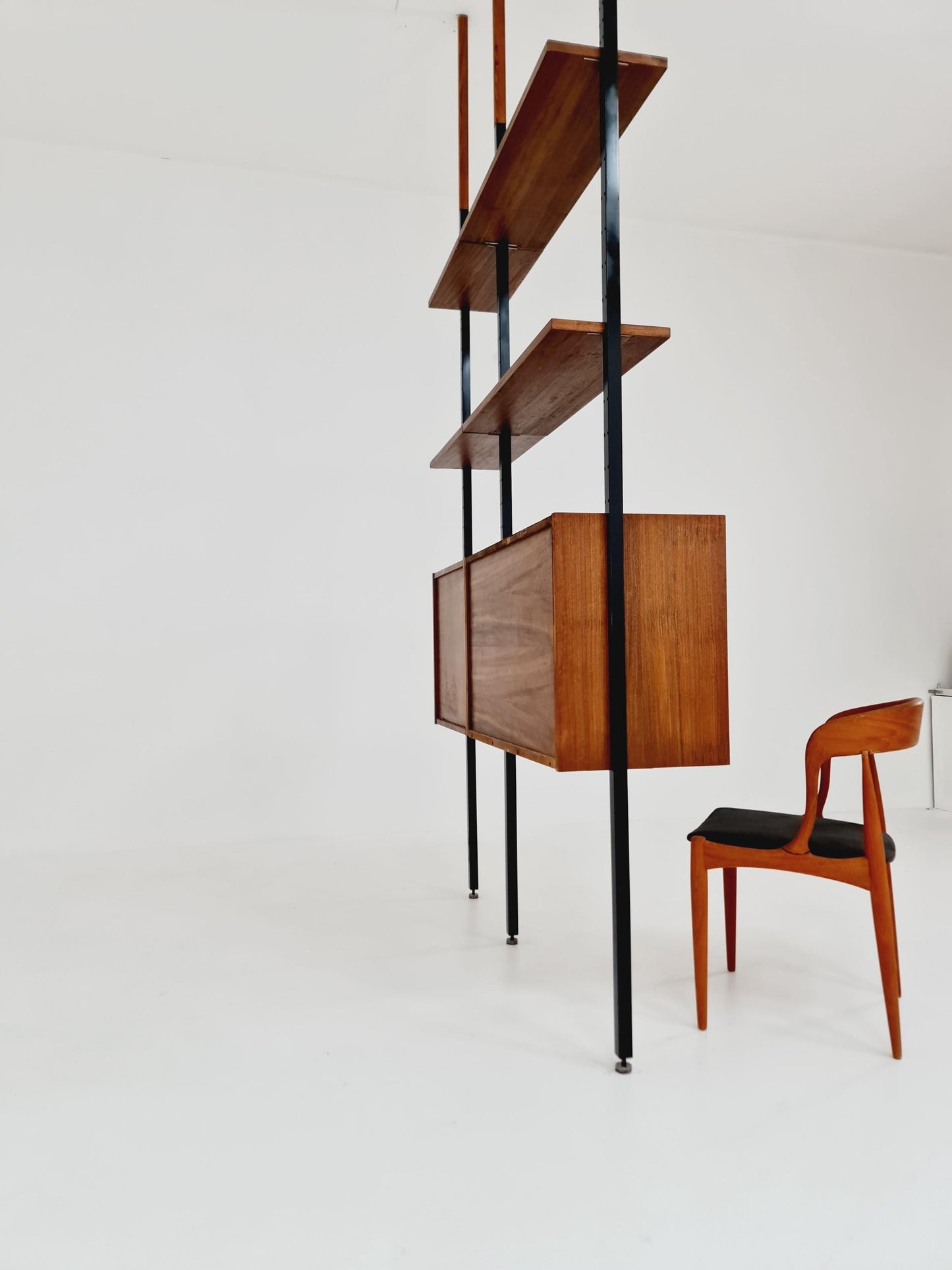 Danish teak room divider modular vintage library bookcase shelf-system , 1960s