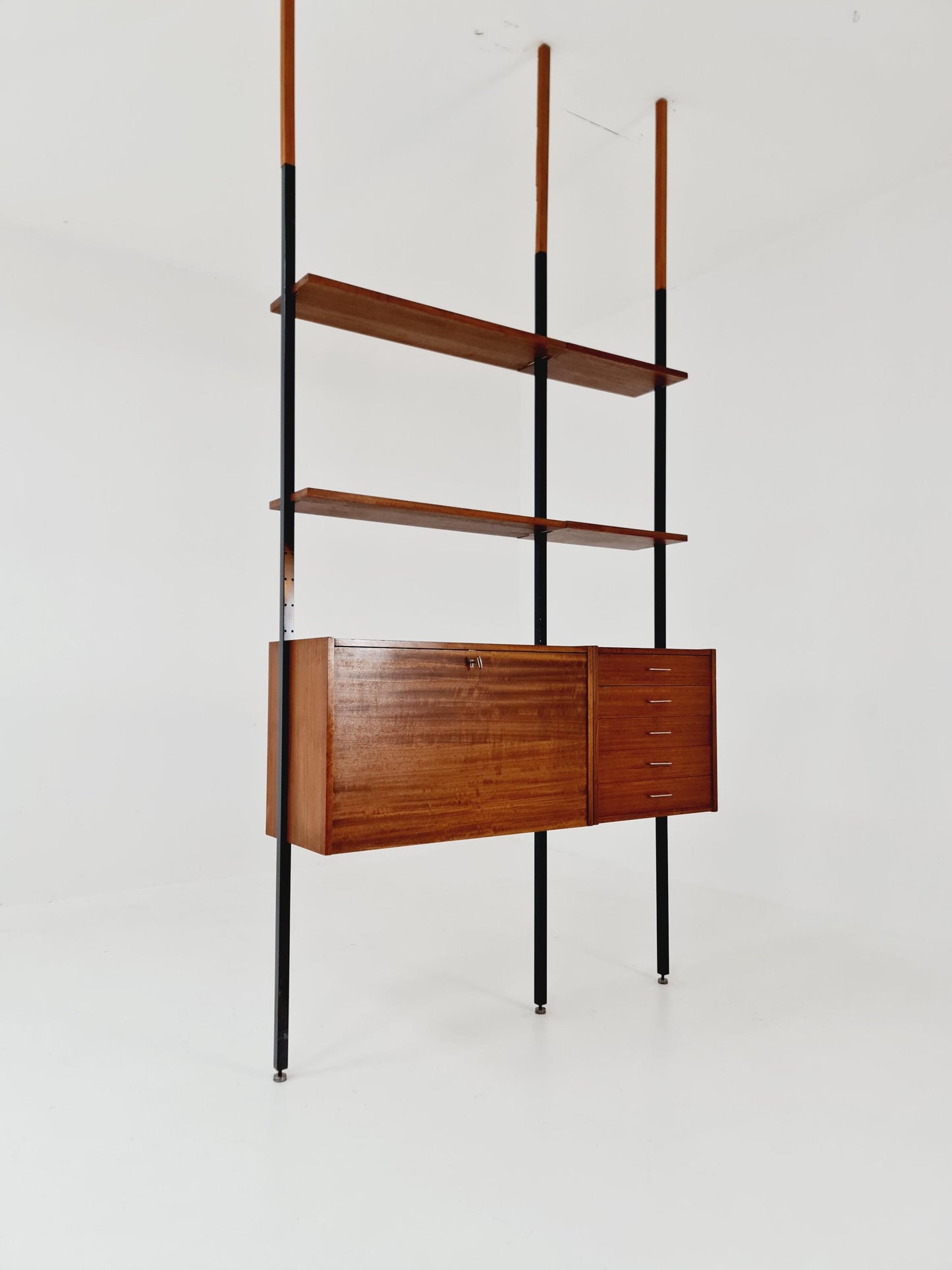 Danish teak room divider modular vintage library bookcase shelf-system , 1960s