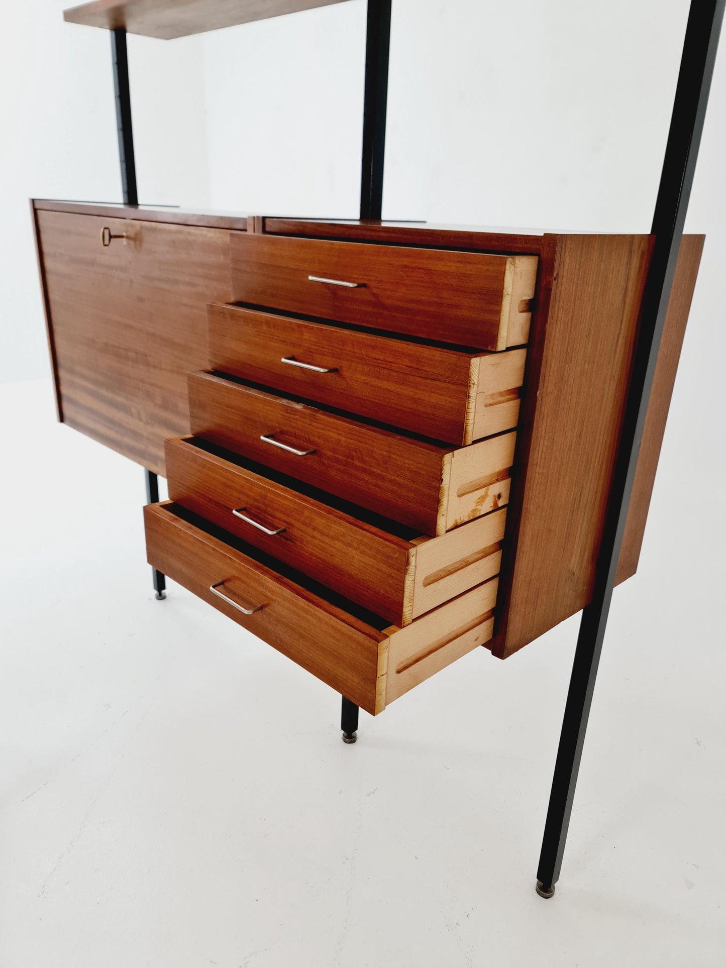 Danish teak room divider modular vintage library bookcase shelf-system , 1960s