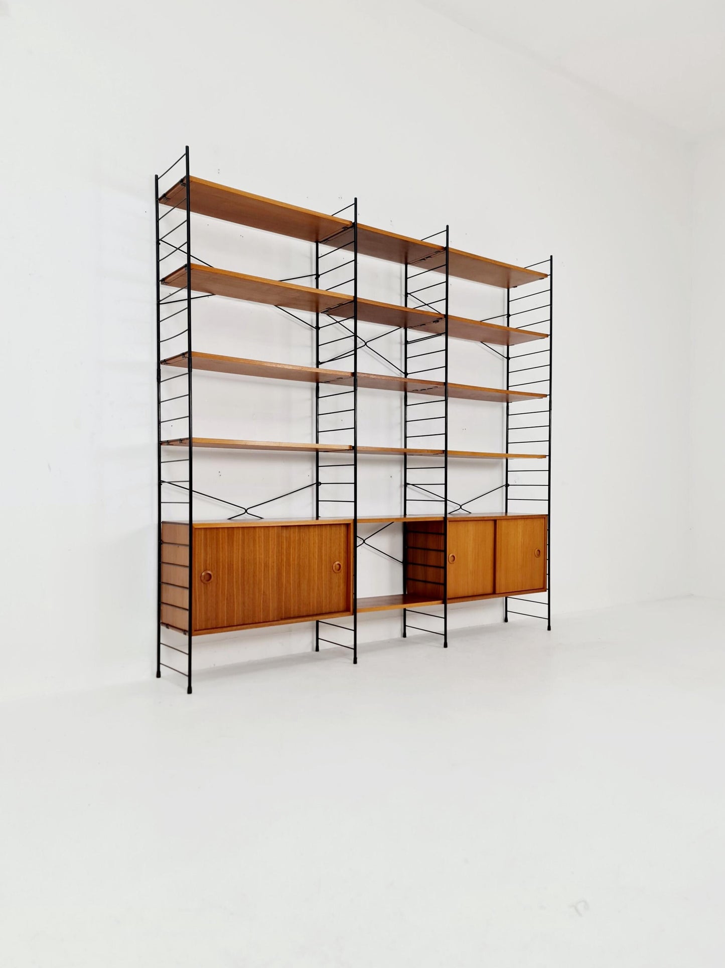 String shelf-system, bookcase with 2 cabinet teak by WHB Germany, 1950s