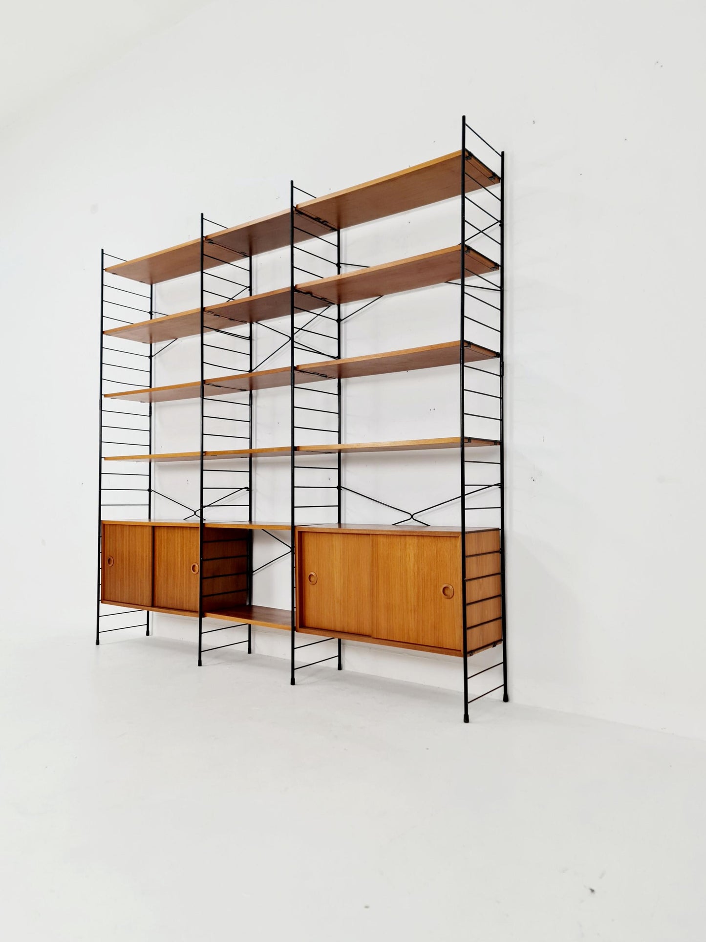 String shelf-system, bookcase with 2 cabinet teak by WHB Germany, 1950s