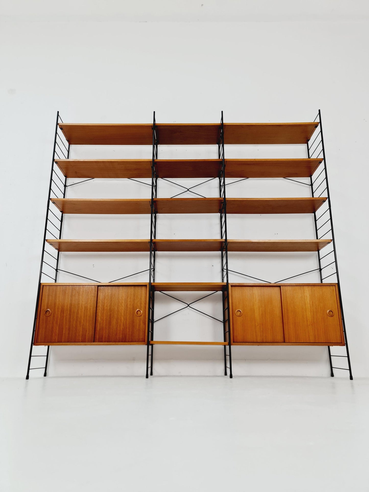 String shelf-system, bookcase with 2 cabinet teak by WHB Germany, 1950s