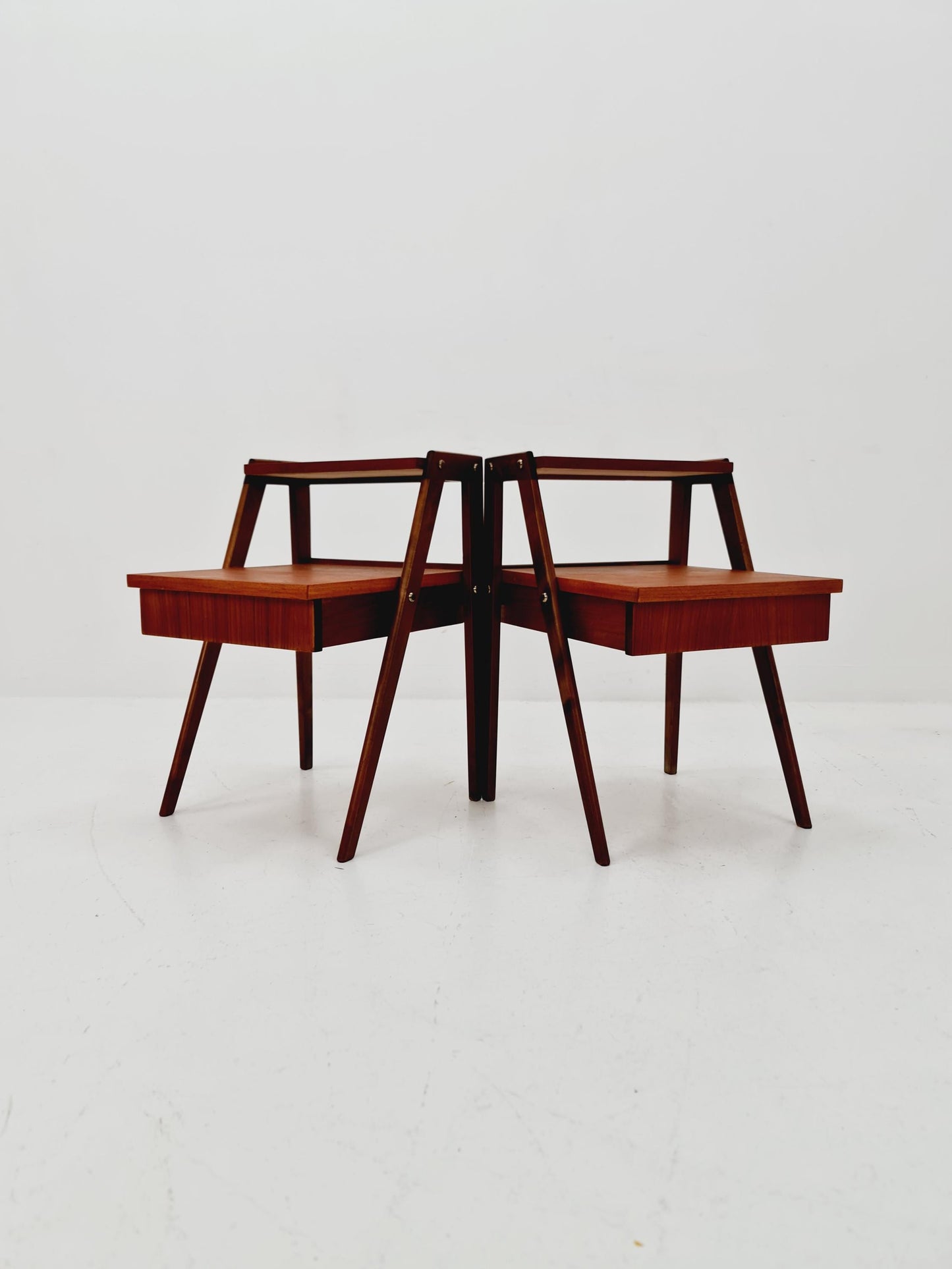 Pair of Danish teak vintage bedside tables/ Night stands, 1960s