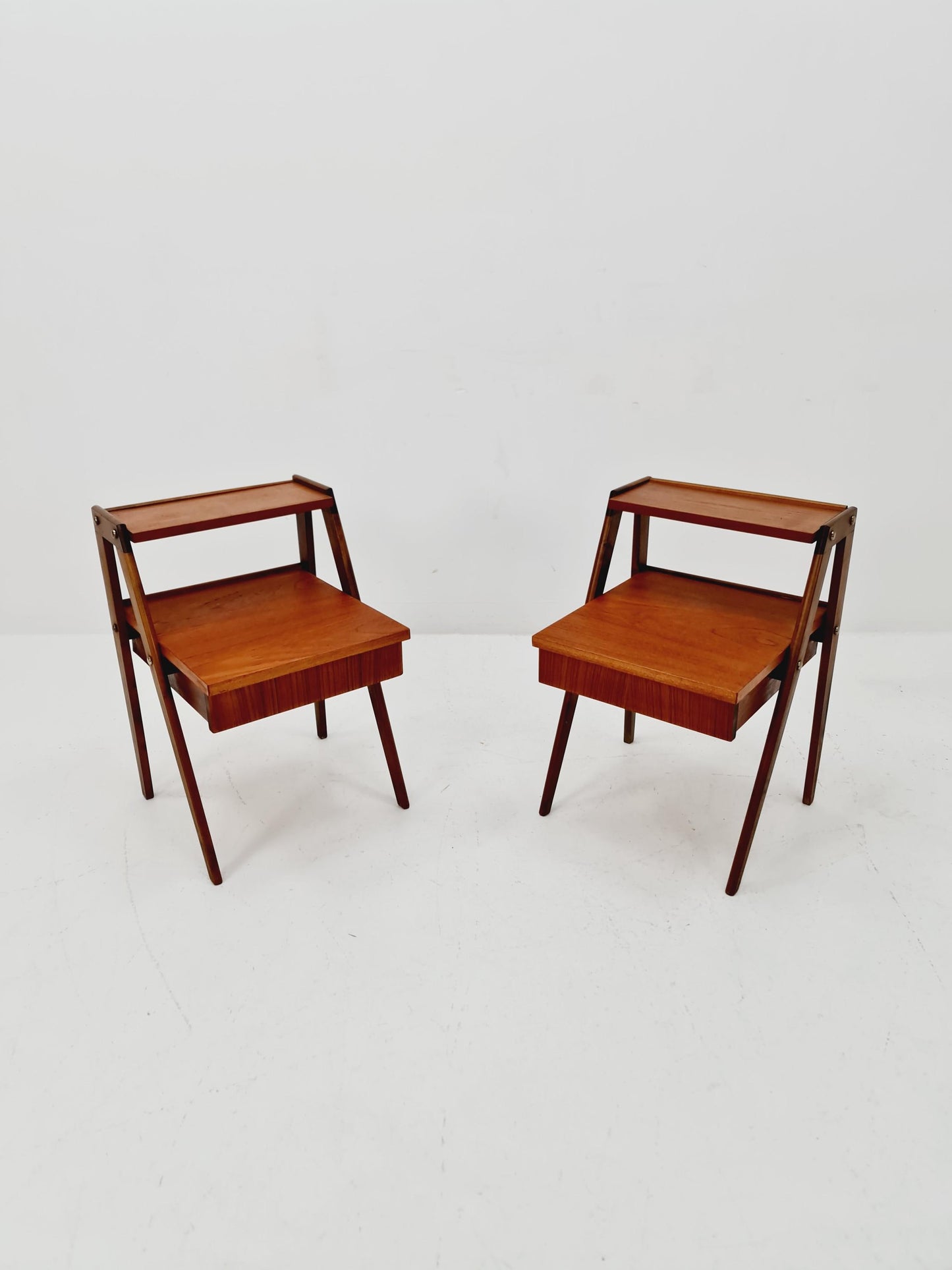 Pair of Danish teak vintage bedside tables/ Night stands, 1960s
