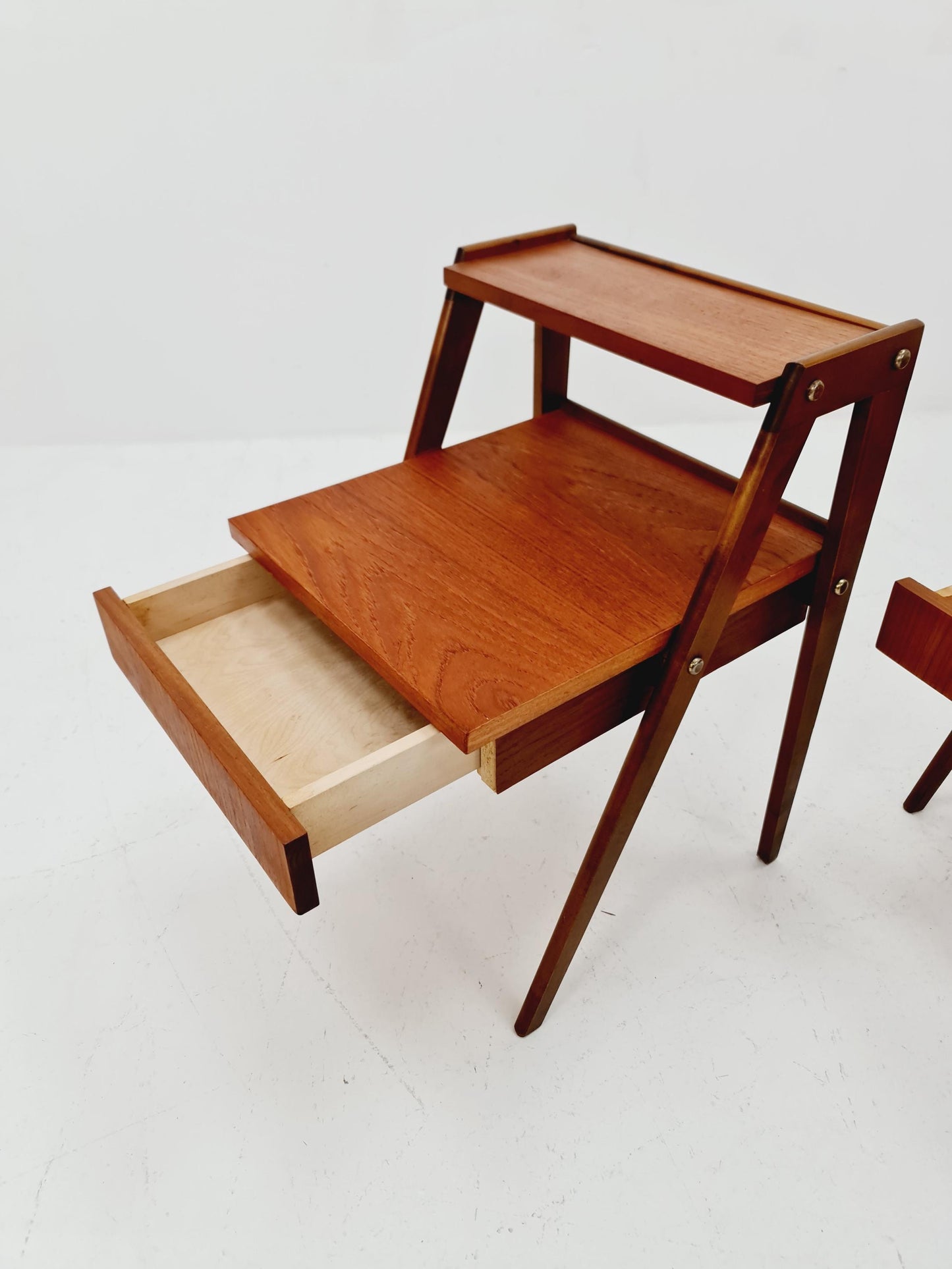 Pair of Danish teak vintage bedside tables/ Night stands, 1960s