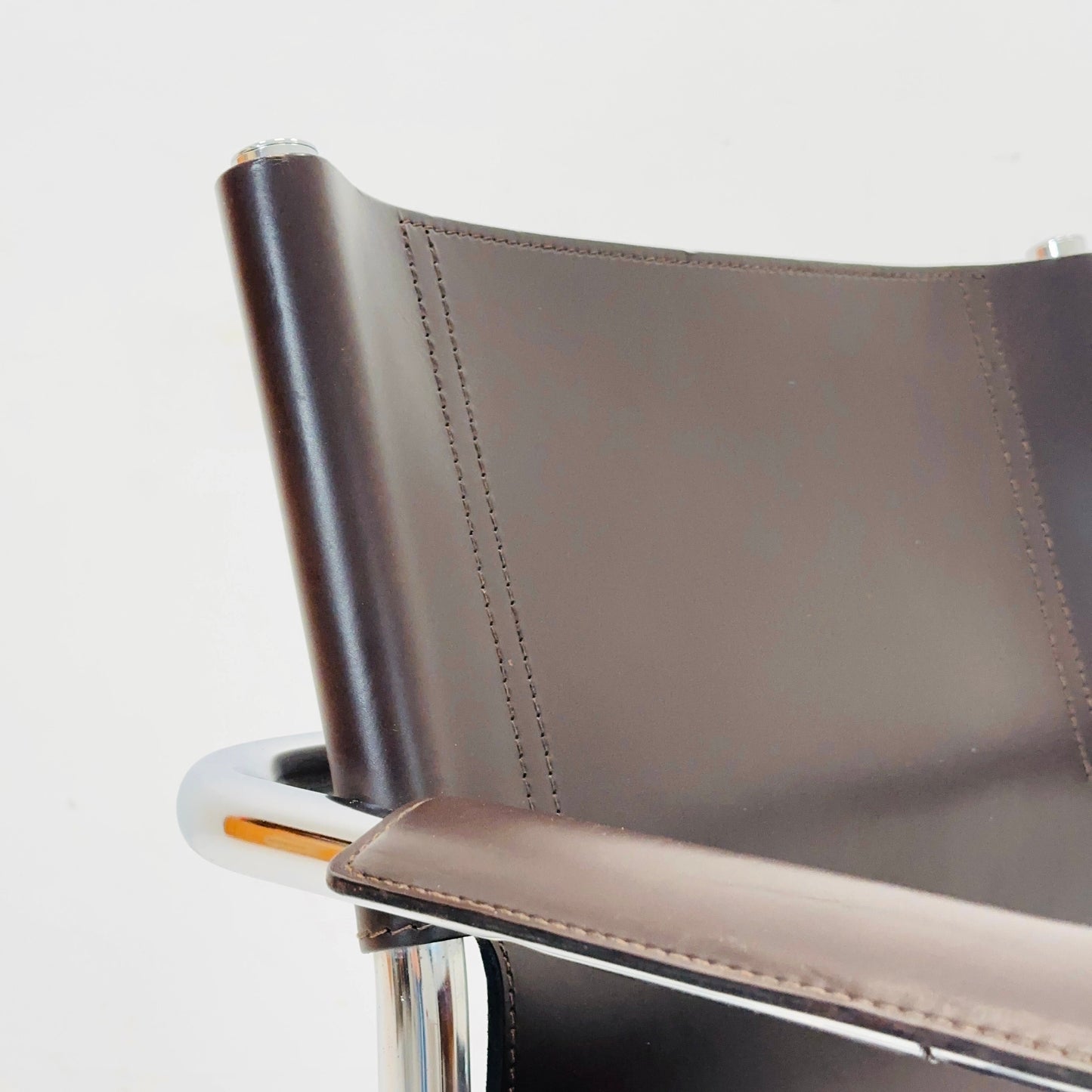 1 of 4 Matteo Grassi visitor chair in brown leather 1970s