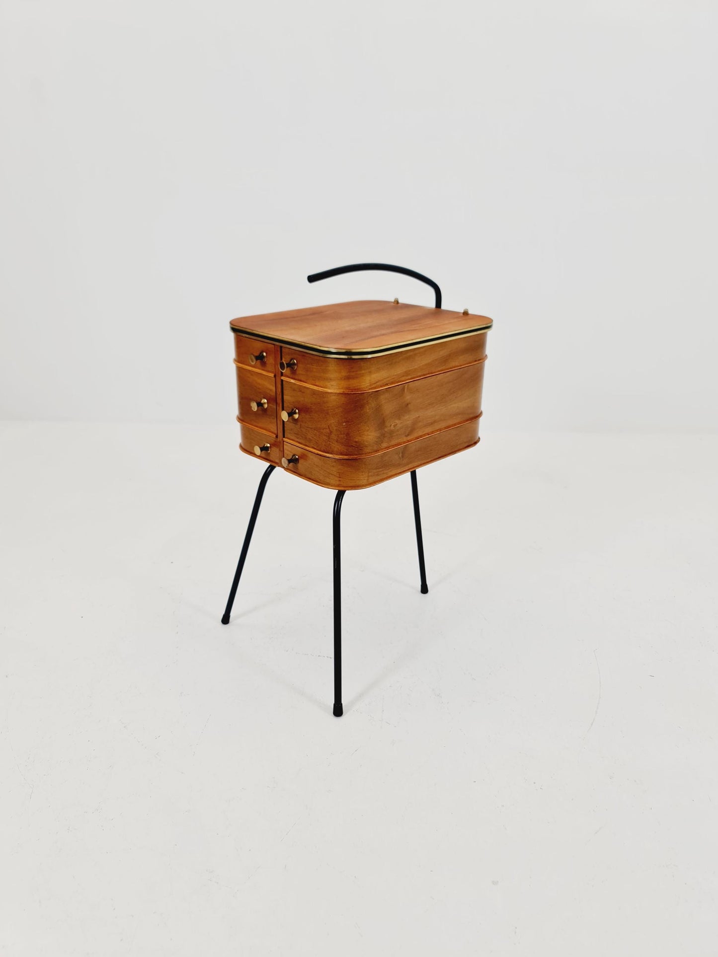 Vintage teak sweing table/ side table cabinet, 1960s