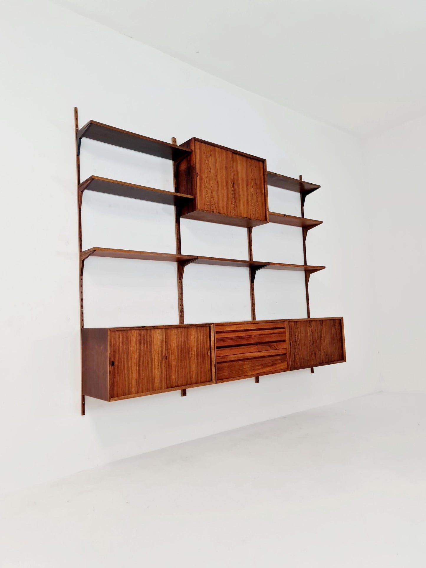 Big Mid century Danish Rosewood Wall Unit with 3 cabinets by Poul Cadovius for Cado, Denmark, 1960s