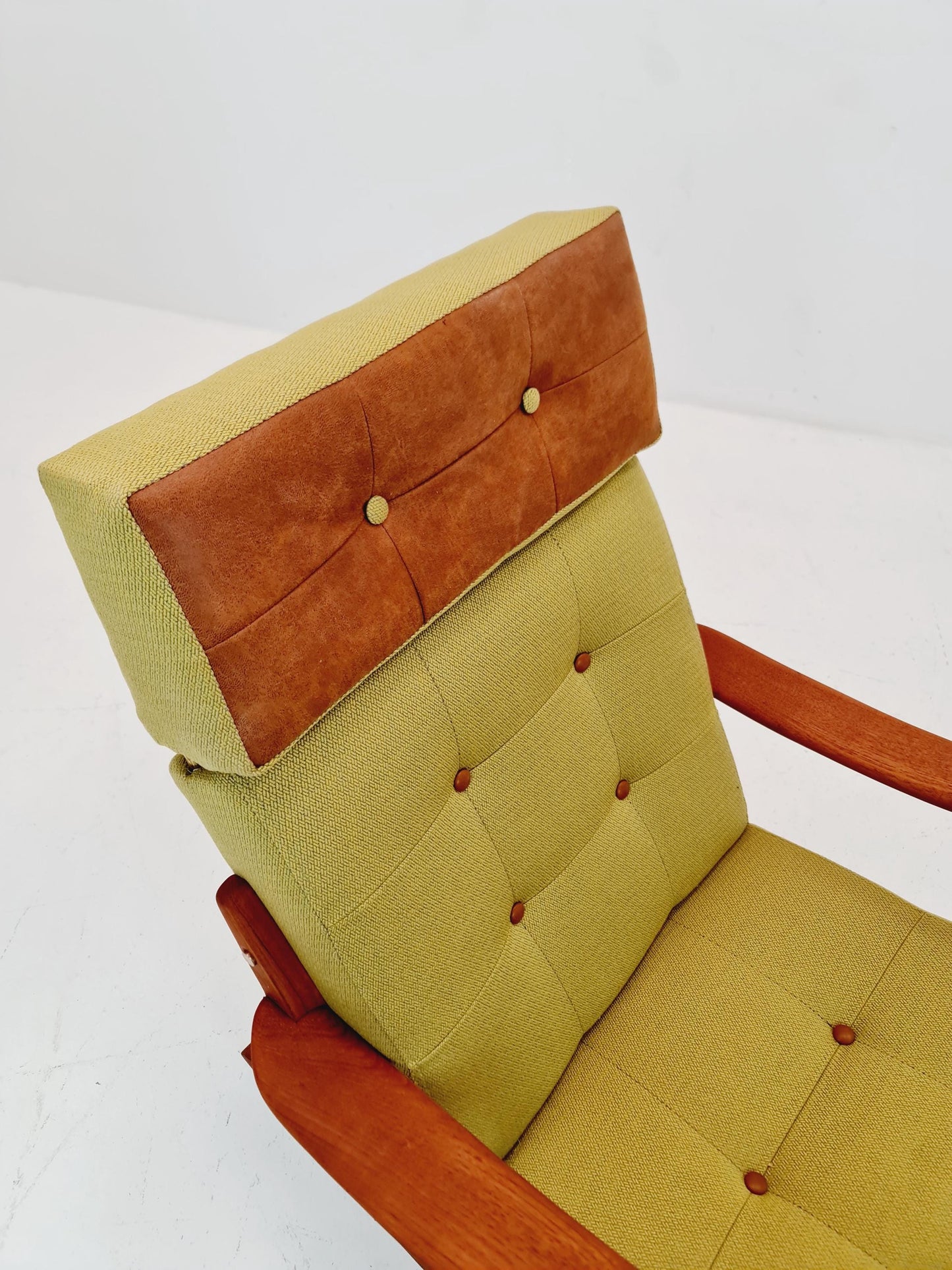 Mid century Scandinavian solid teak Rocking Chair , 1960s