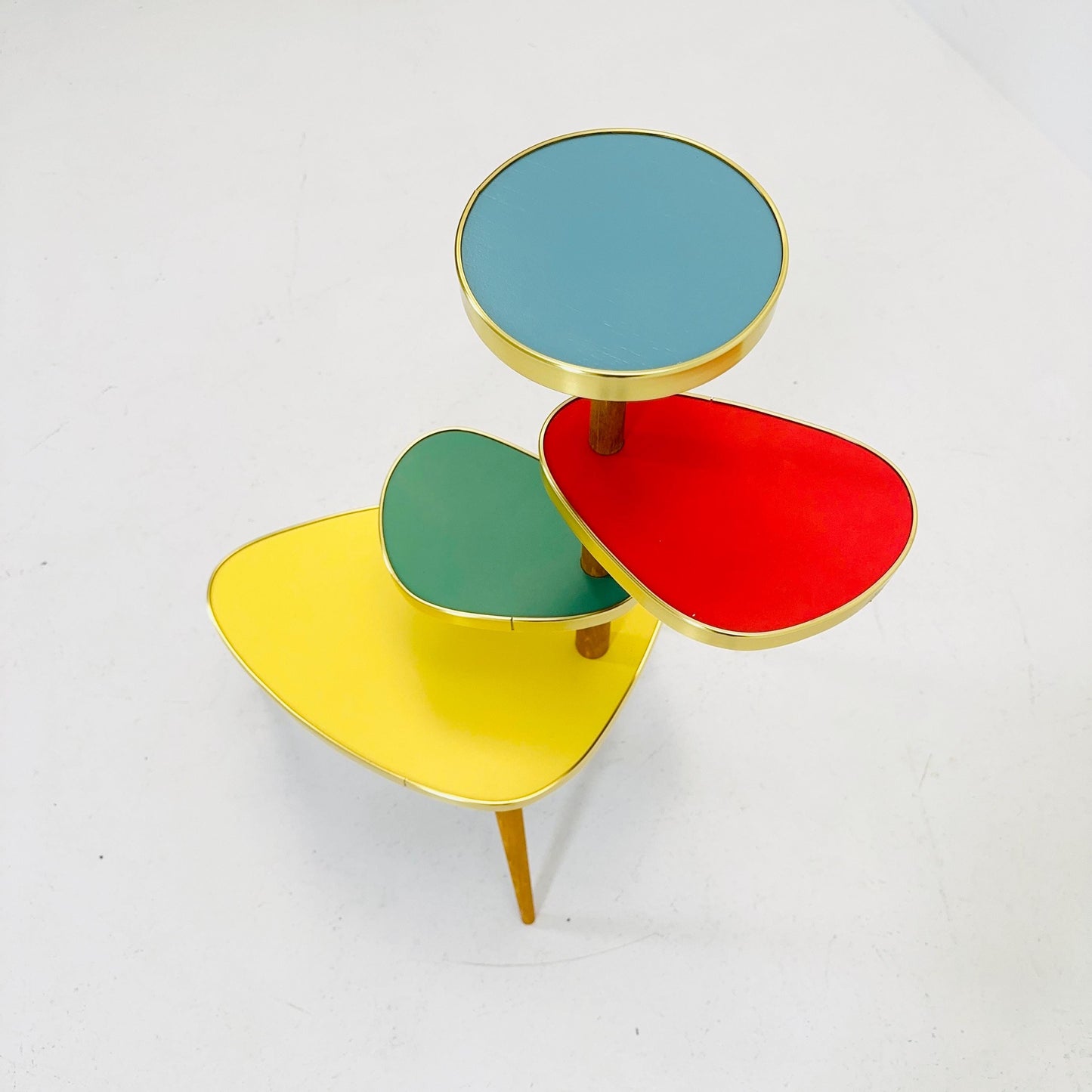 BIG German Plant Stand, Colorful Vintage Mid-Century Minimalist Indoor Plant Stand Side Table Retro table