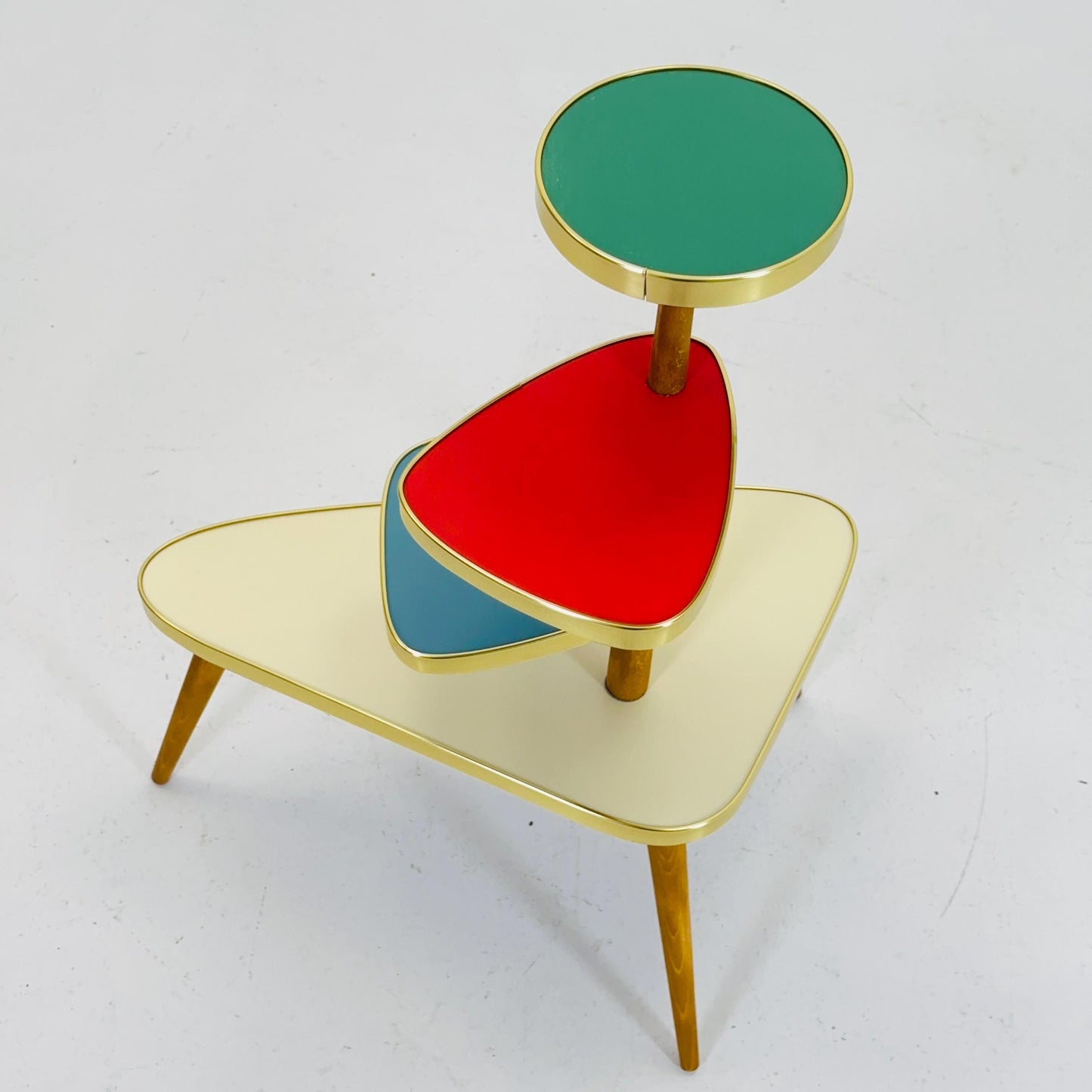 BIG German Plant Stand, Colorful Vintage Mid-Century Minimalist Indoor Plant Stand Side Table Retro flower table
