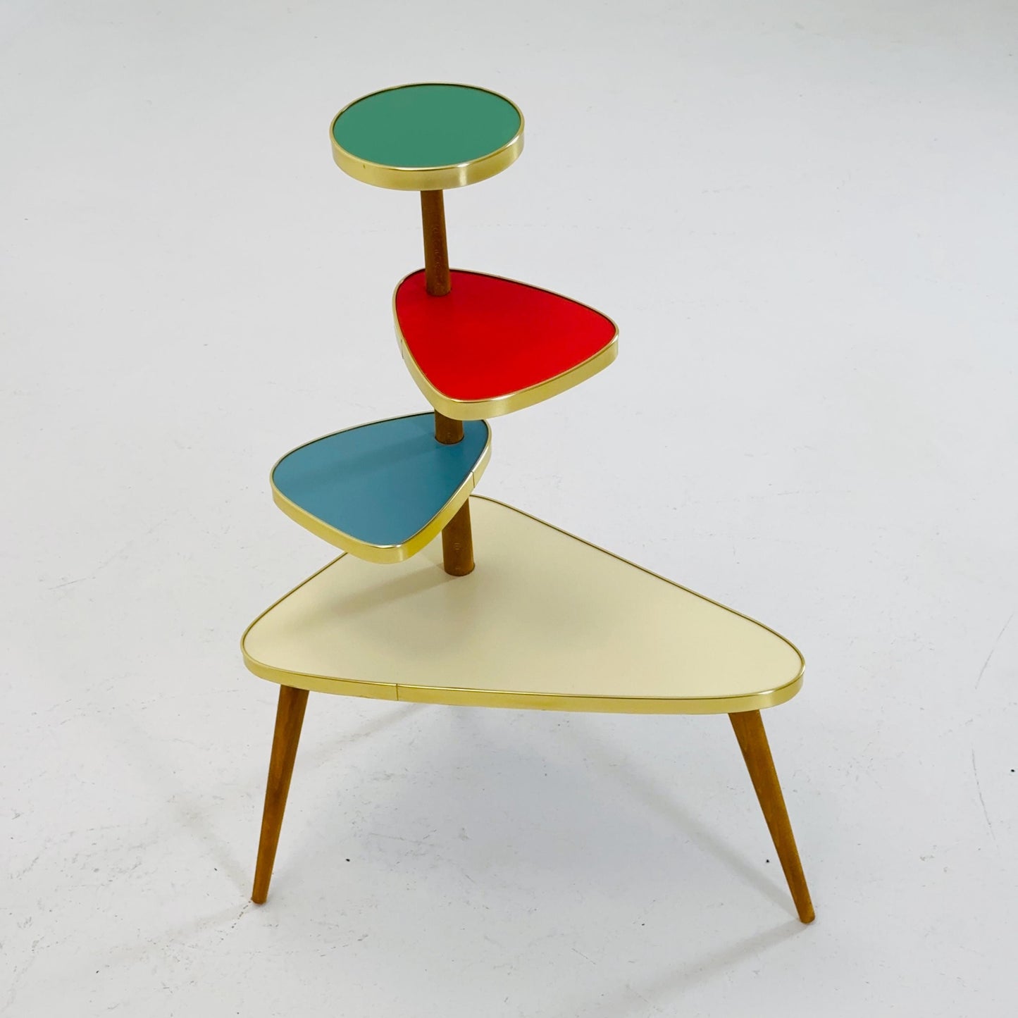 BIG German Plant Stand, Colorful Vintage Mid-Century Minimalist Indoor Plant Stand Side Table Retro flower table