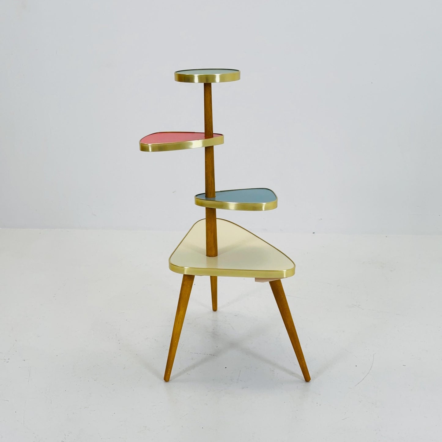 BIG German Plant Stand, Colorful Vintage Mid-Century Minimalist Indoor Plant Stand Side Table Retro flower table
