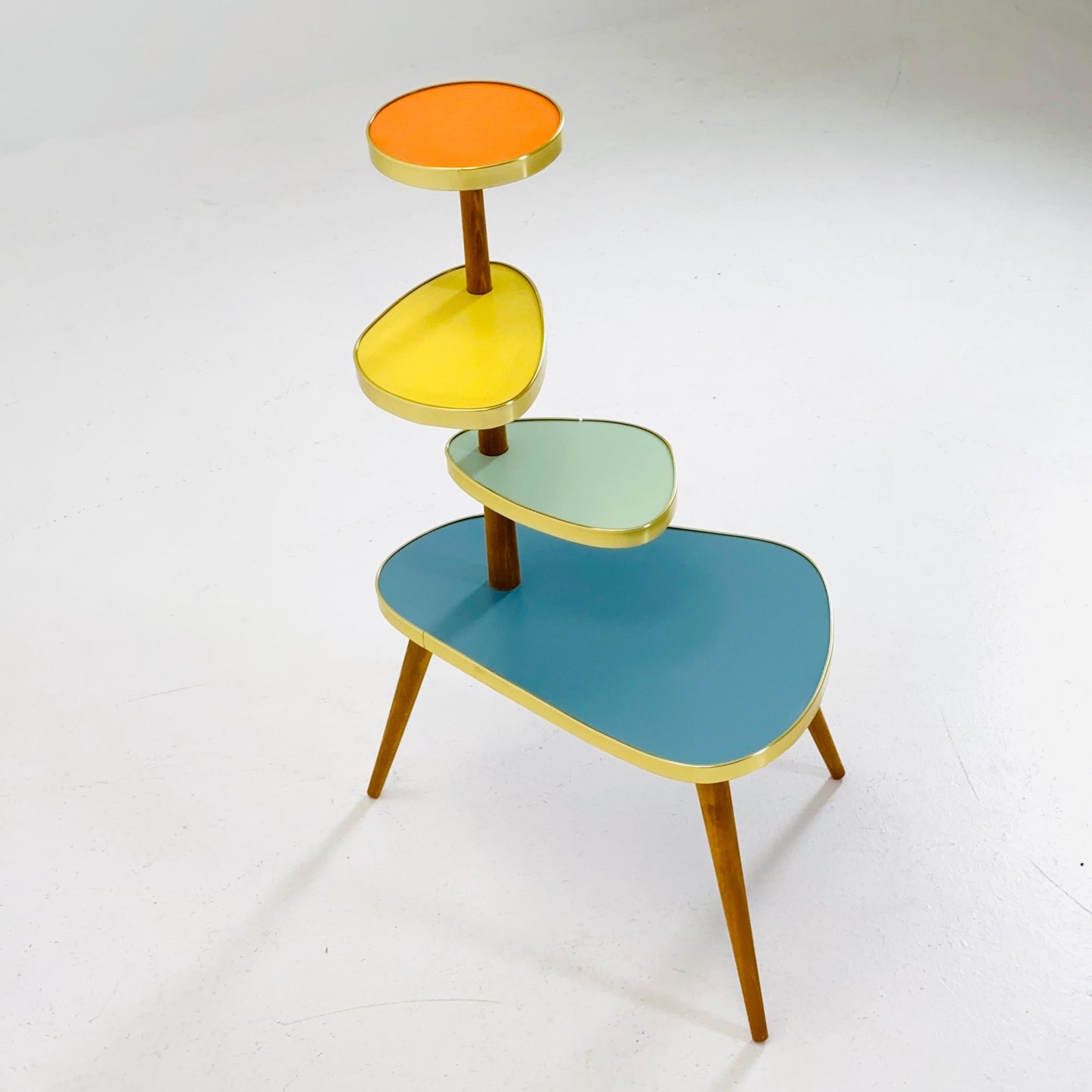 BIG German Plant Stand, Colorful Vintage Mid-Century Minimalist Indoor Plant Stand Side Table Retro flower table