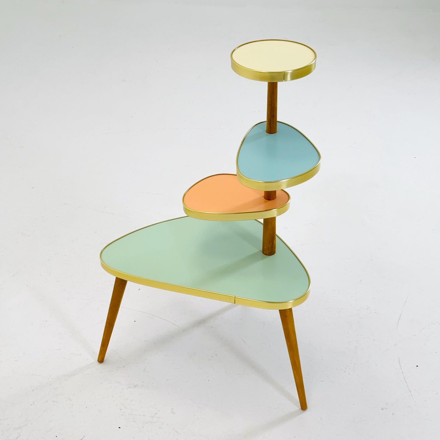 BIG German Plant Stand, Colorful Vintage Mid-Century Minimalist Indoor Plant Stand Side Table Retro table