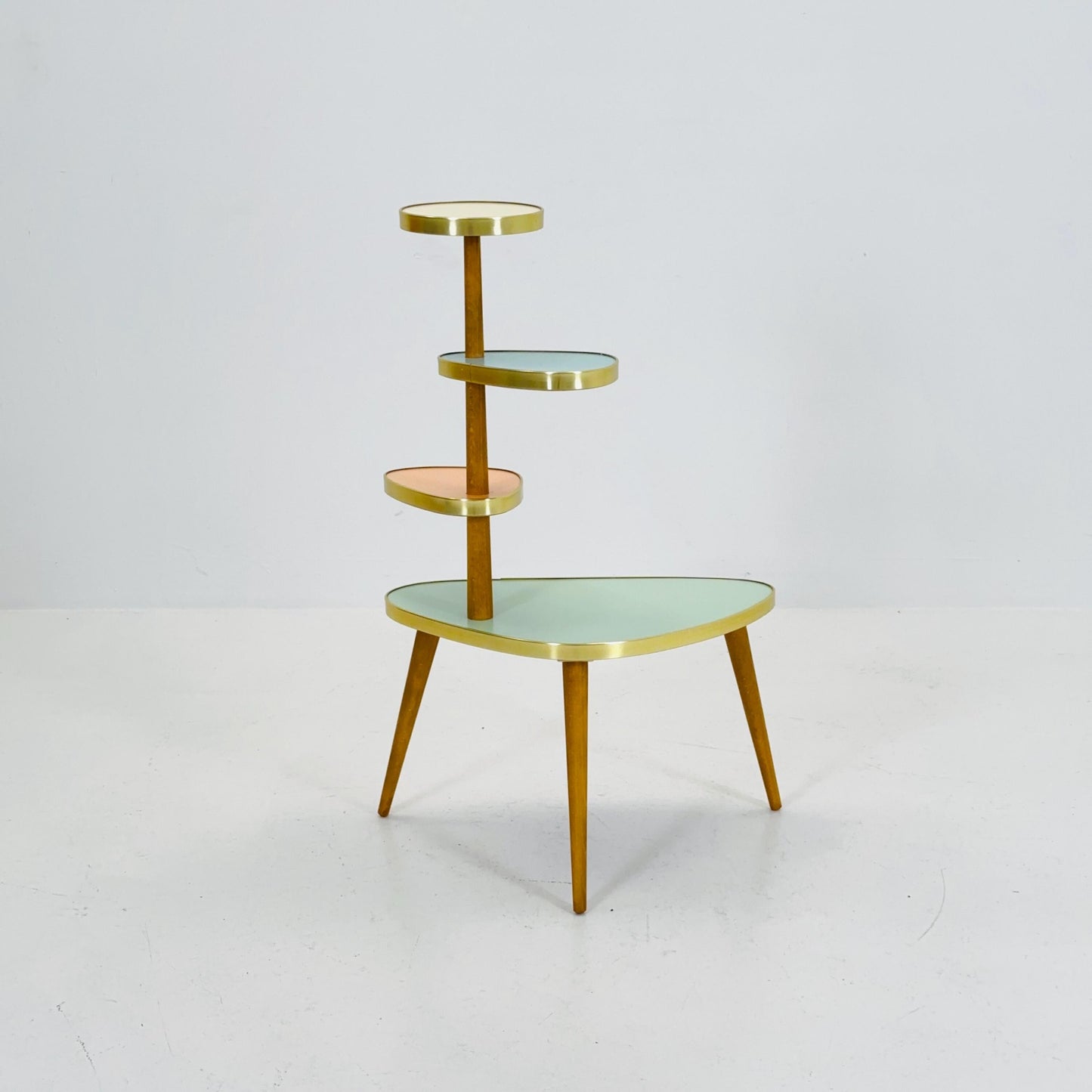 BIG German Plant Stand, Colorful Vintage Mid-Century Minimalist Indoor Plant Stand Side Table Retro table