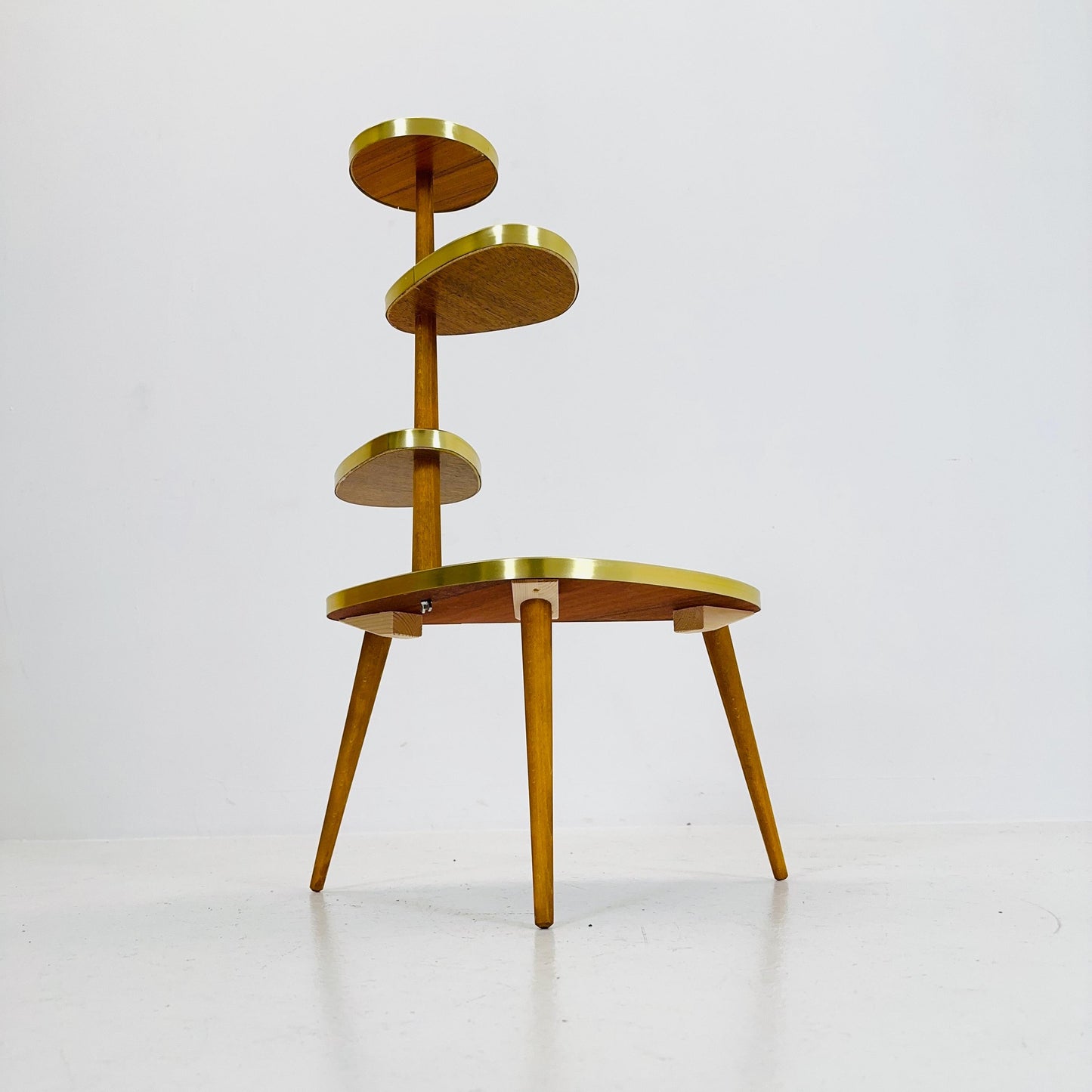 BIG German Plant Stand, Colorful Vintage Mid-Century Minimalist Indoor Plant Stand Side Table Retro table