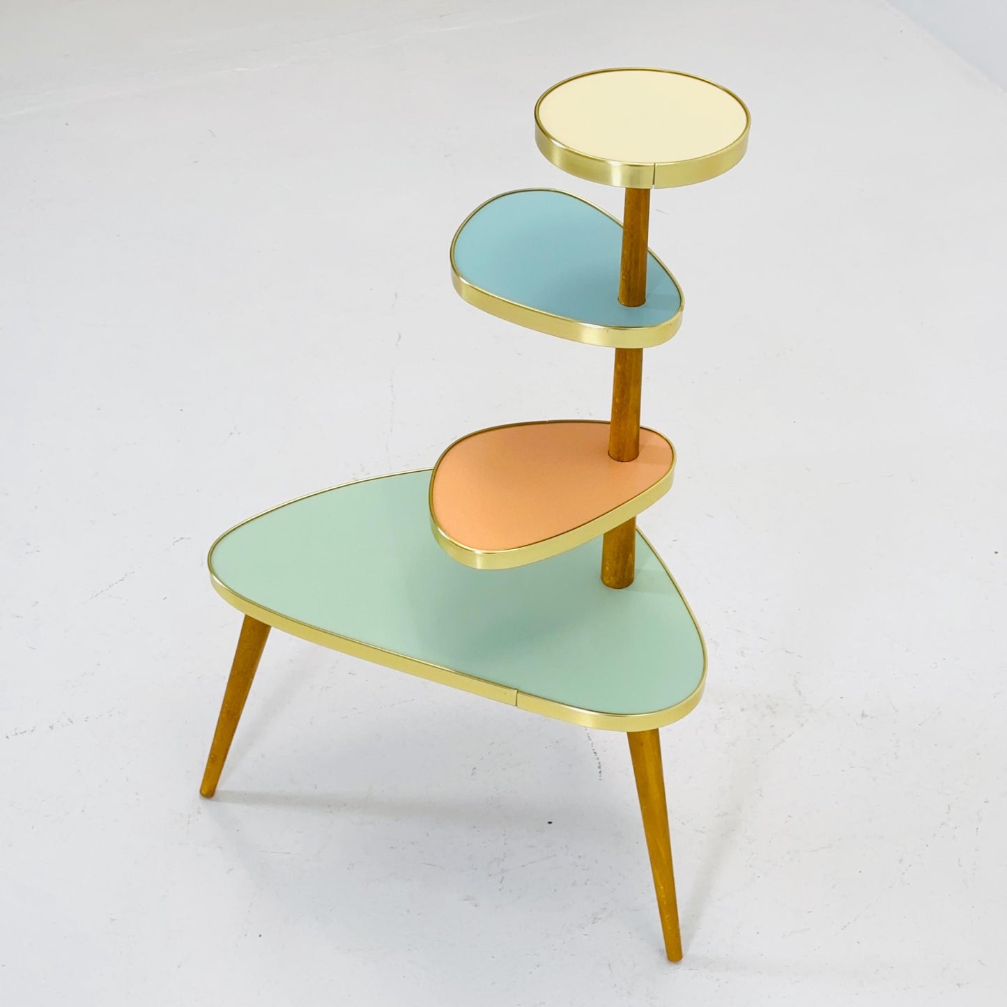 BIG German Plant Stand, Colorful Vintage Mid-Century Minimalist Indoor Plant Stand Side Table Retro table