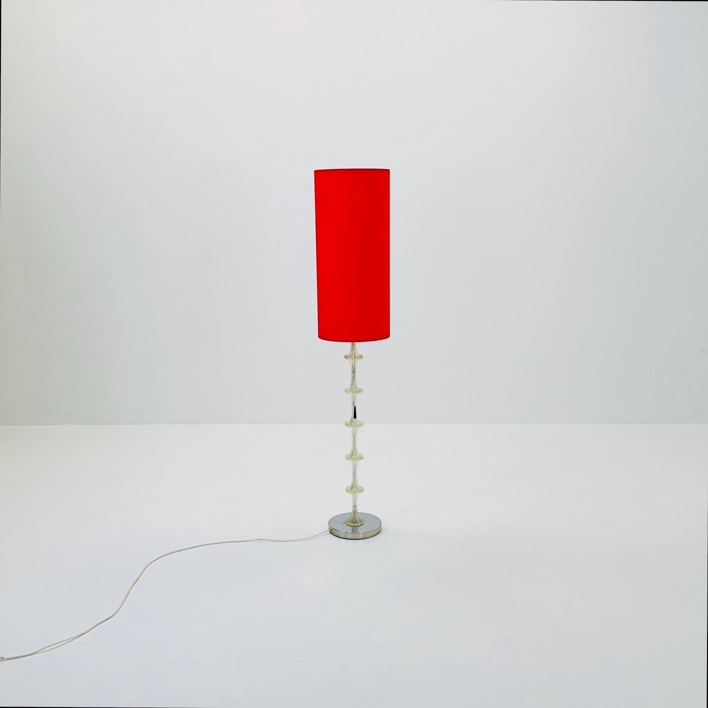 Space age German red floor lamp by Richard Essig, 1970s