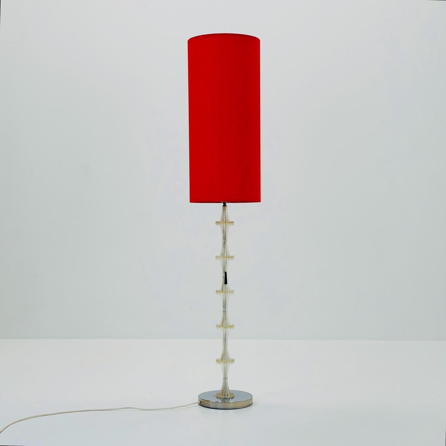 Space age German red floor lamp by Richard Essig, 1970s
