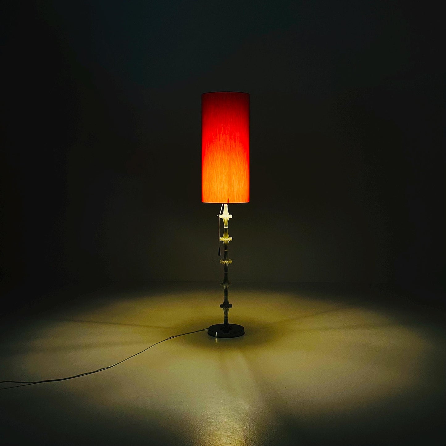 Space age German red floor lamp by Richard Essig, 1970s