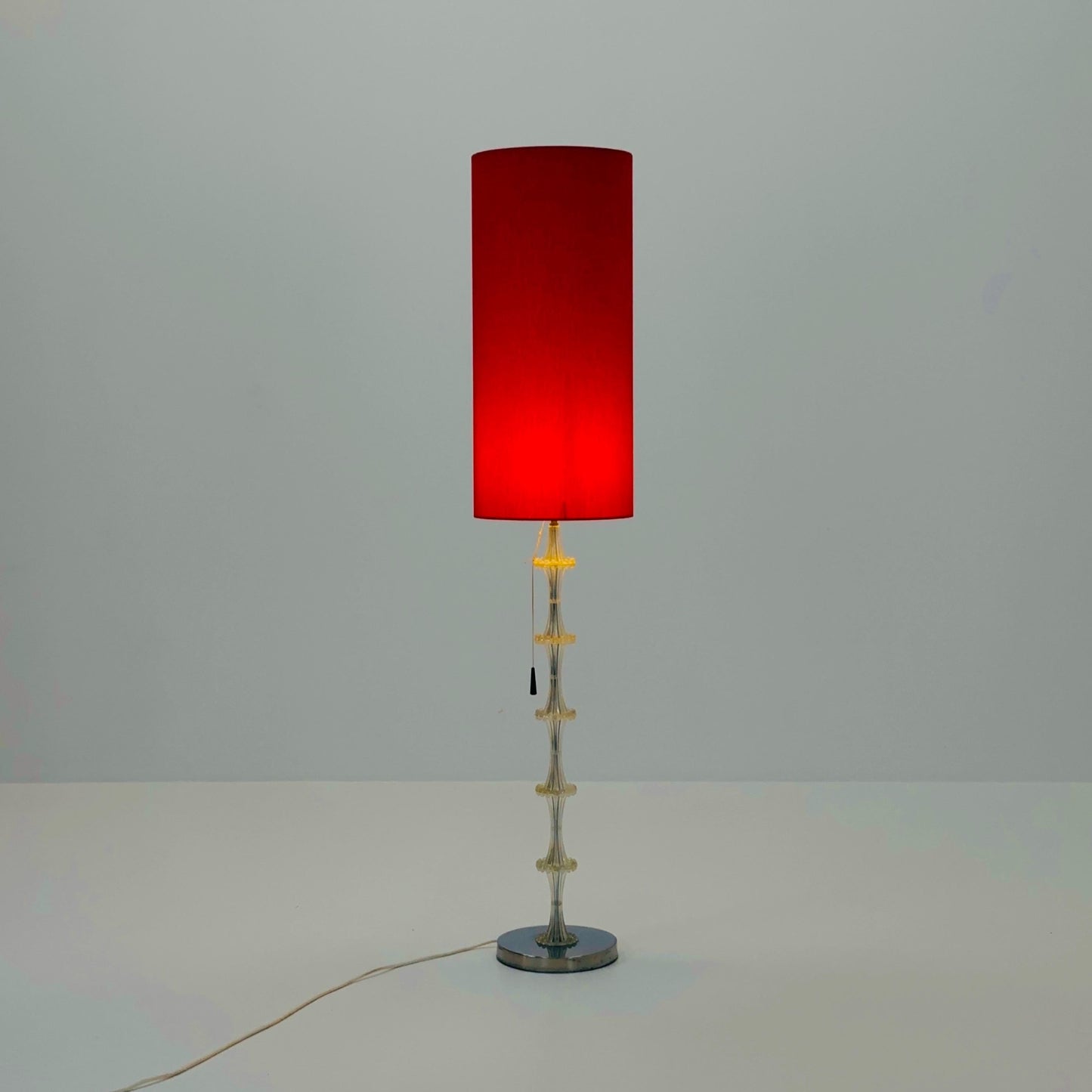Space age German red floor lamp by Richard Essig, 1970s