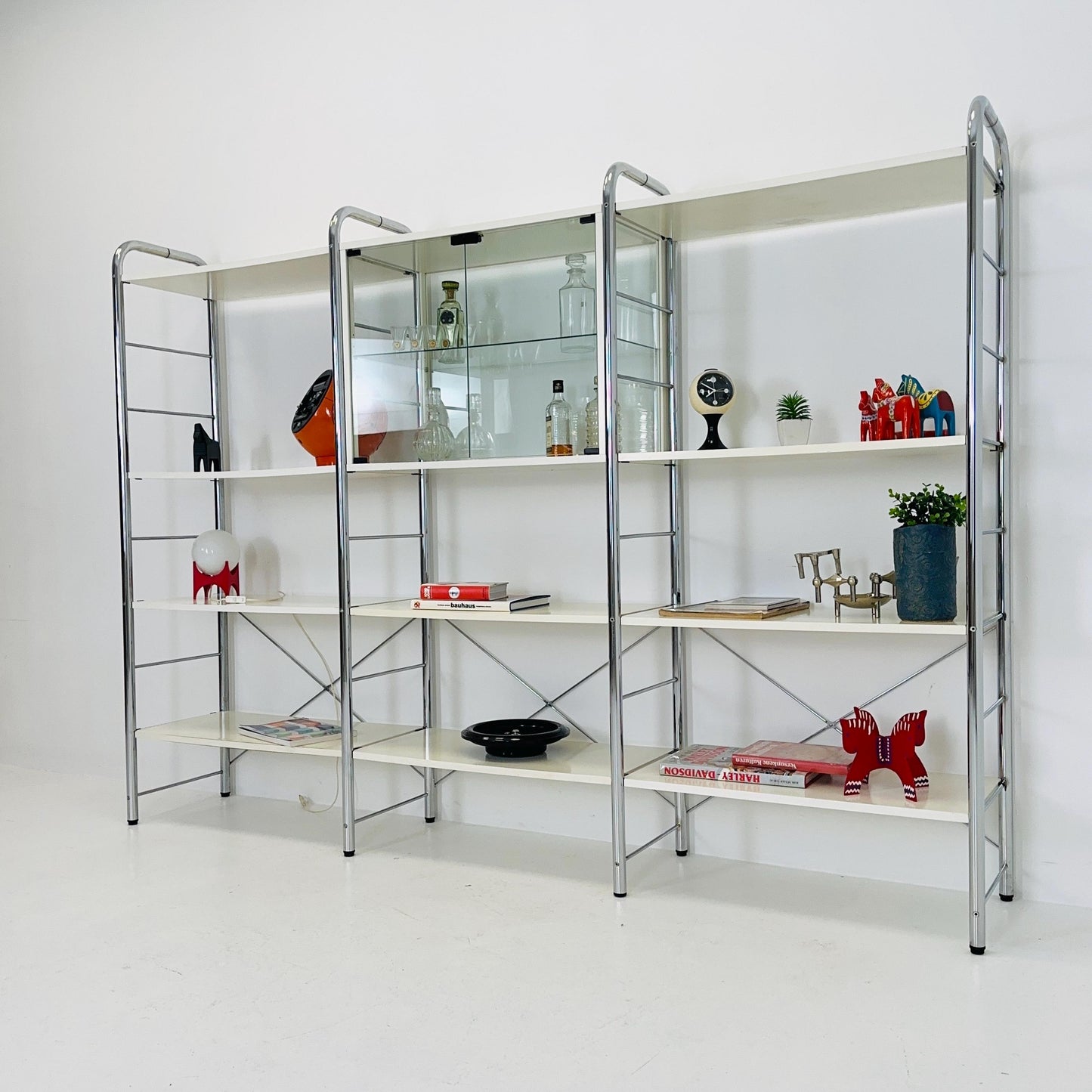 Minimalist white standing modular shelving system Niklas BY Rutger Andersson for IKEA Sweden 1980s