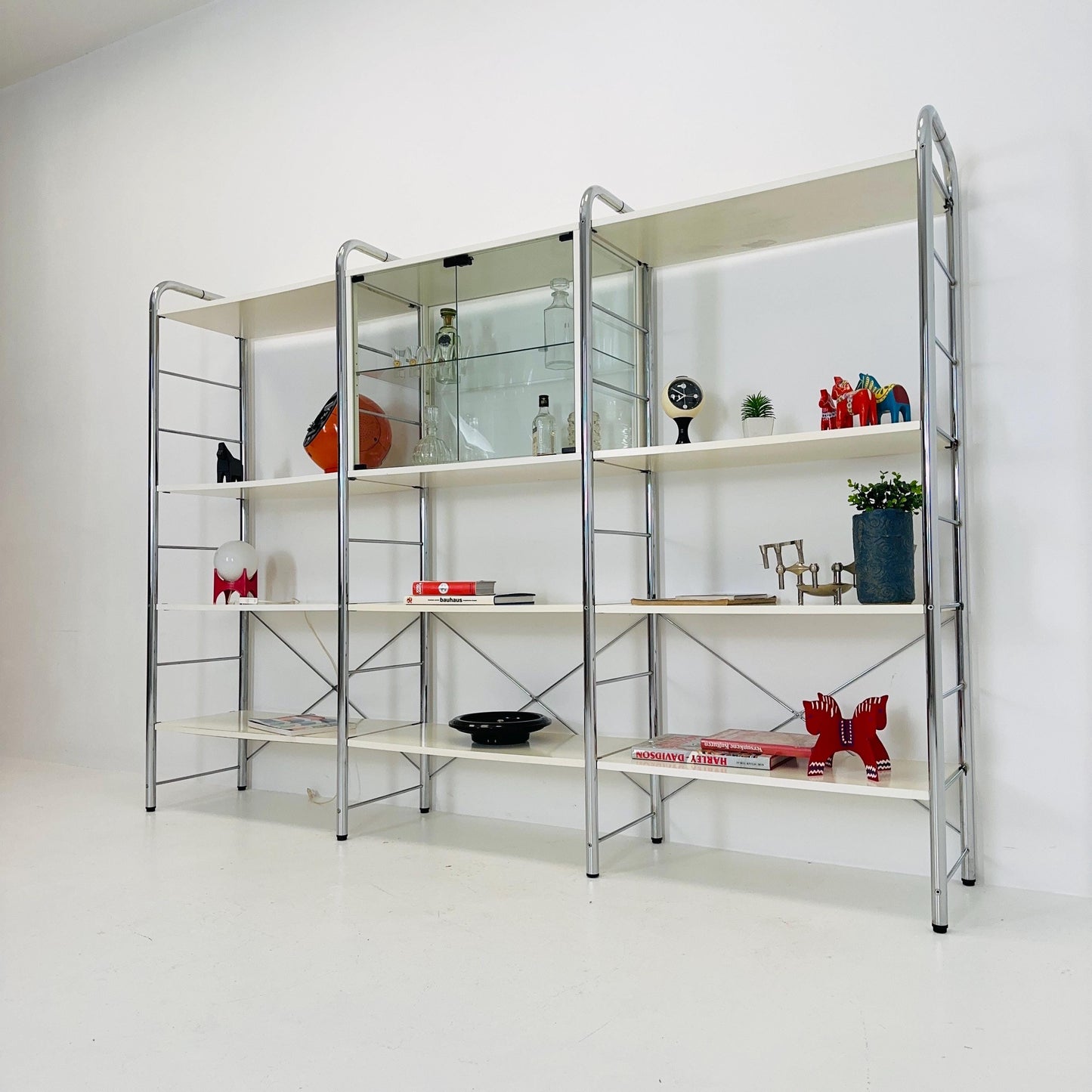 Minimalist white standing modular shelving system Niklas BY Rutger Andersson for IKEA Sweden 1980s