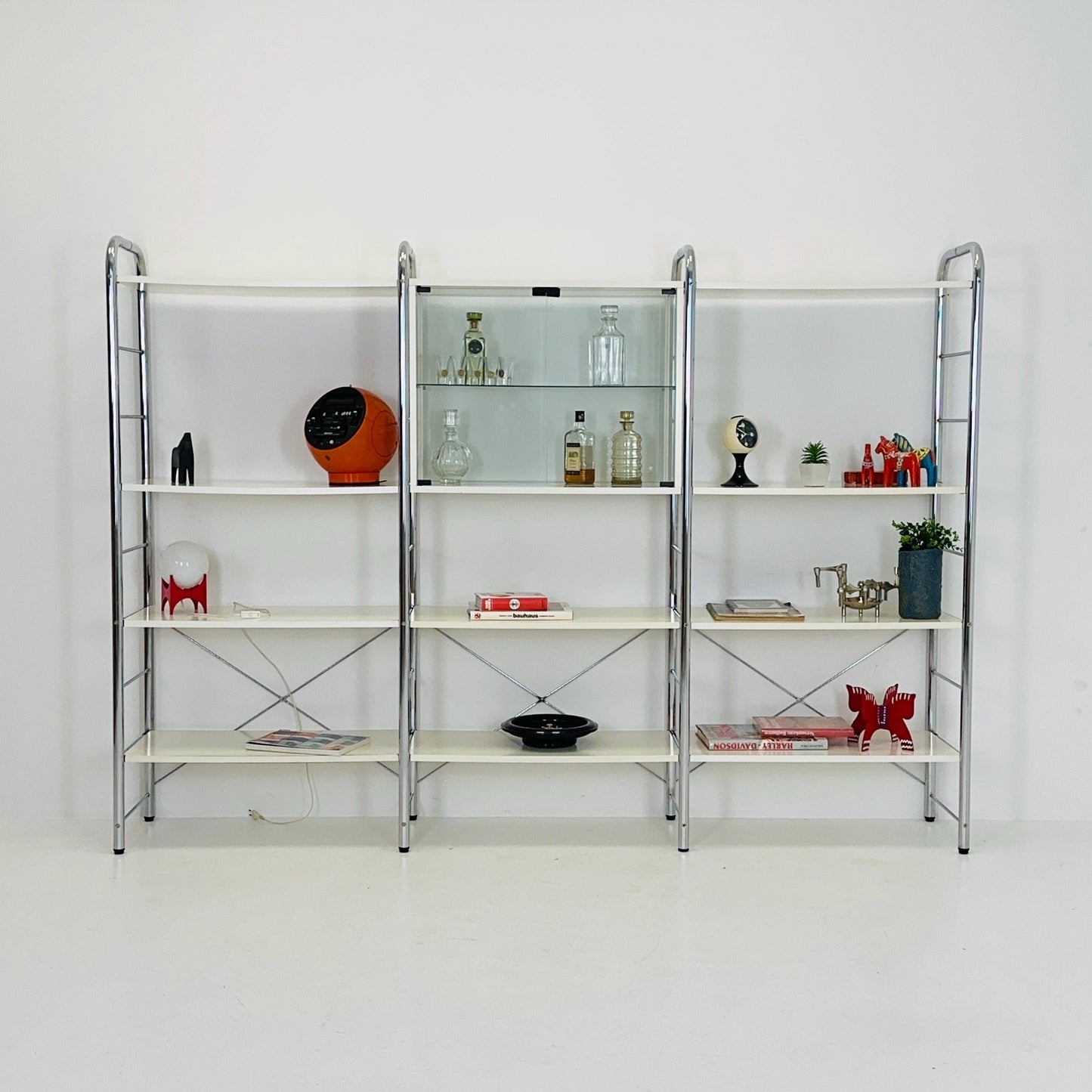 Minimalist white standing modular shelving system Niklas BY Rutger Andersson for IKEA Sweden 1980s