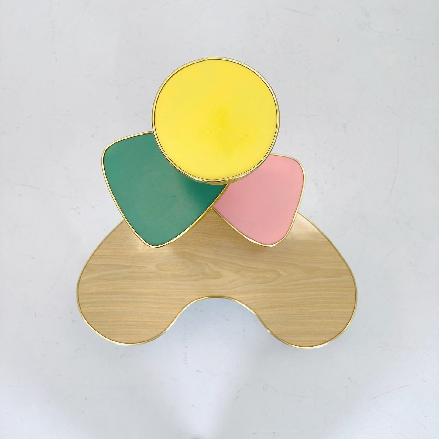 BIG 1950s German Plant Stand, Colorful Vintage Mid-Century Minimalist Indoor Plant Stand Side Table Retro flower table
