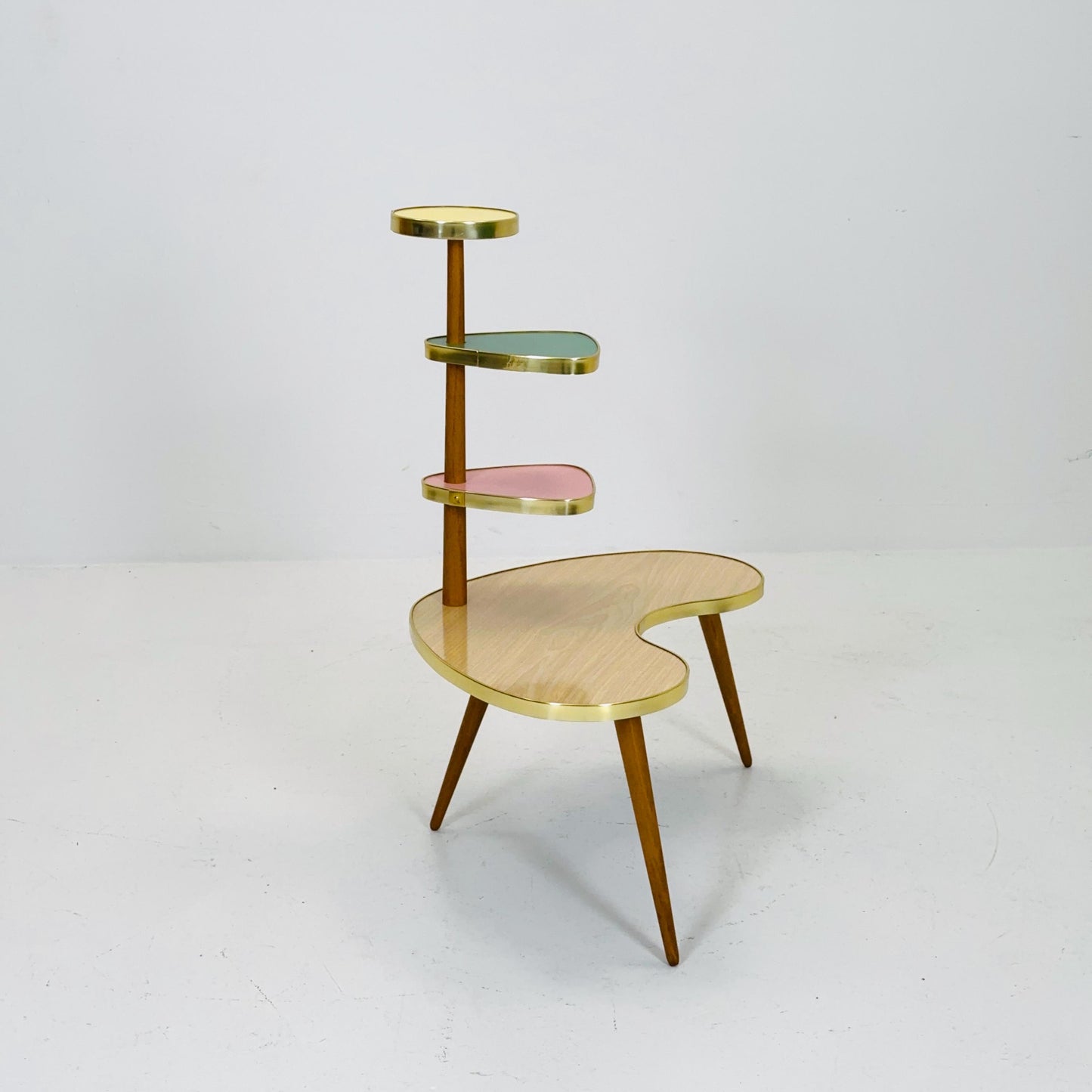 BIG 1950s German Plant Stand, Colorful Vintage Mid-Century Minimalist Indoor Plant Stand Side Table Retro flower table