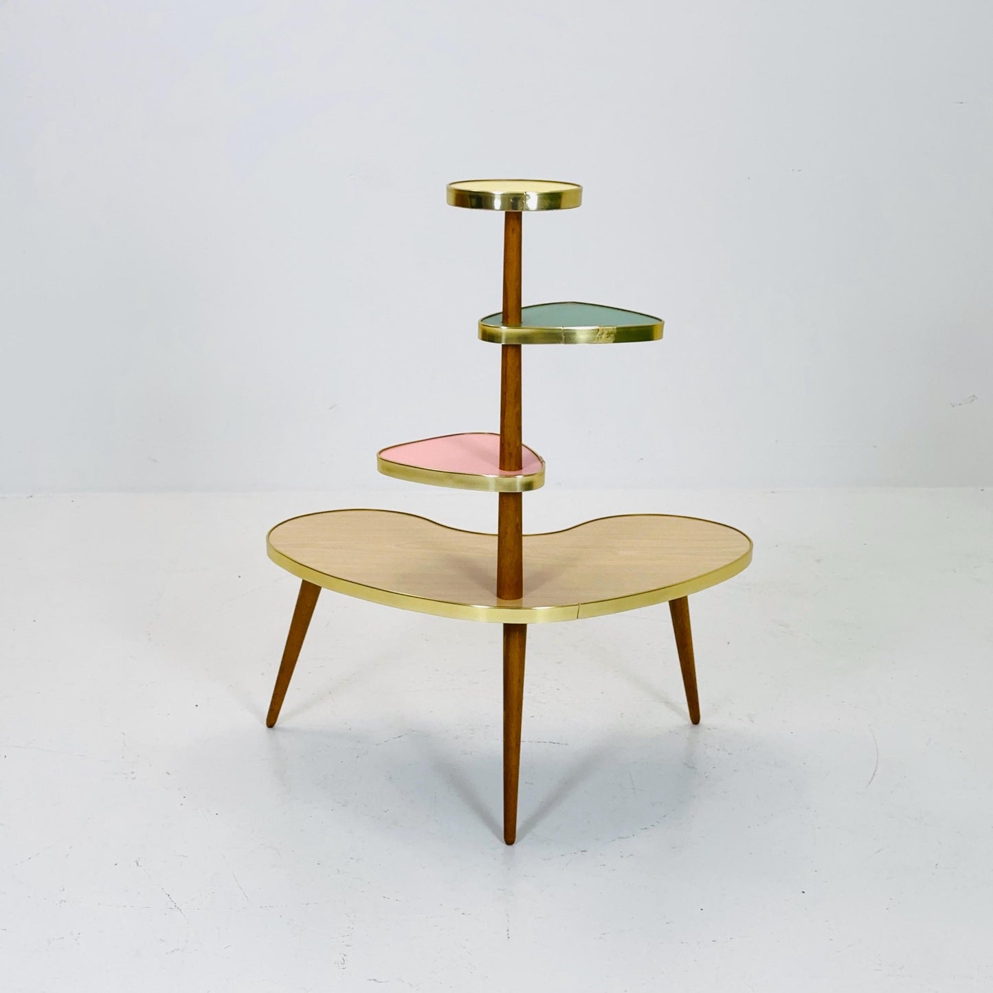BIG 1950s German Plant Stand, Colorful Vintage Mid-Century Minimalist Indoor Plant Stand Side Table Retro flower table