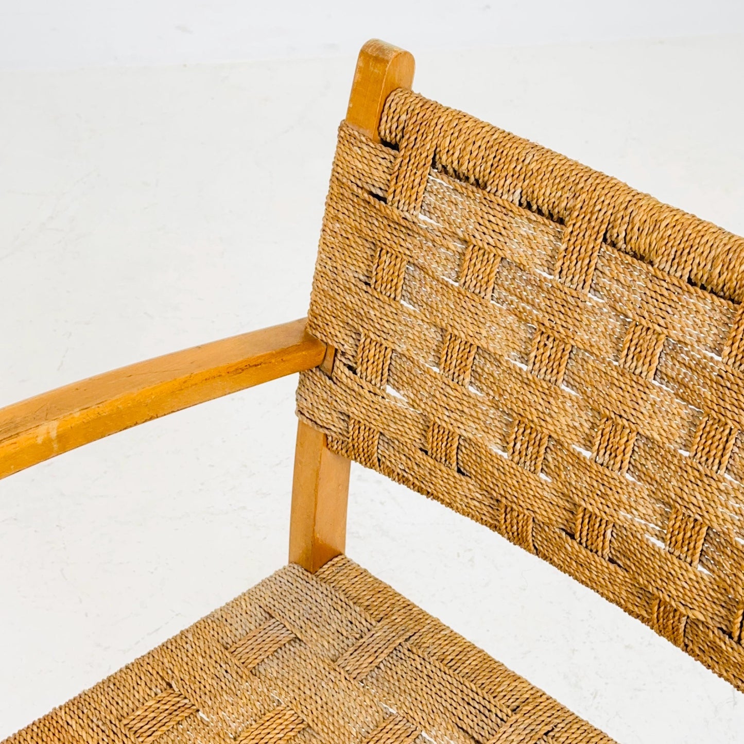 Bauhaus vintage papercord armchair by Ehrich Dieckmann, 1930s