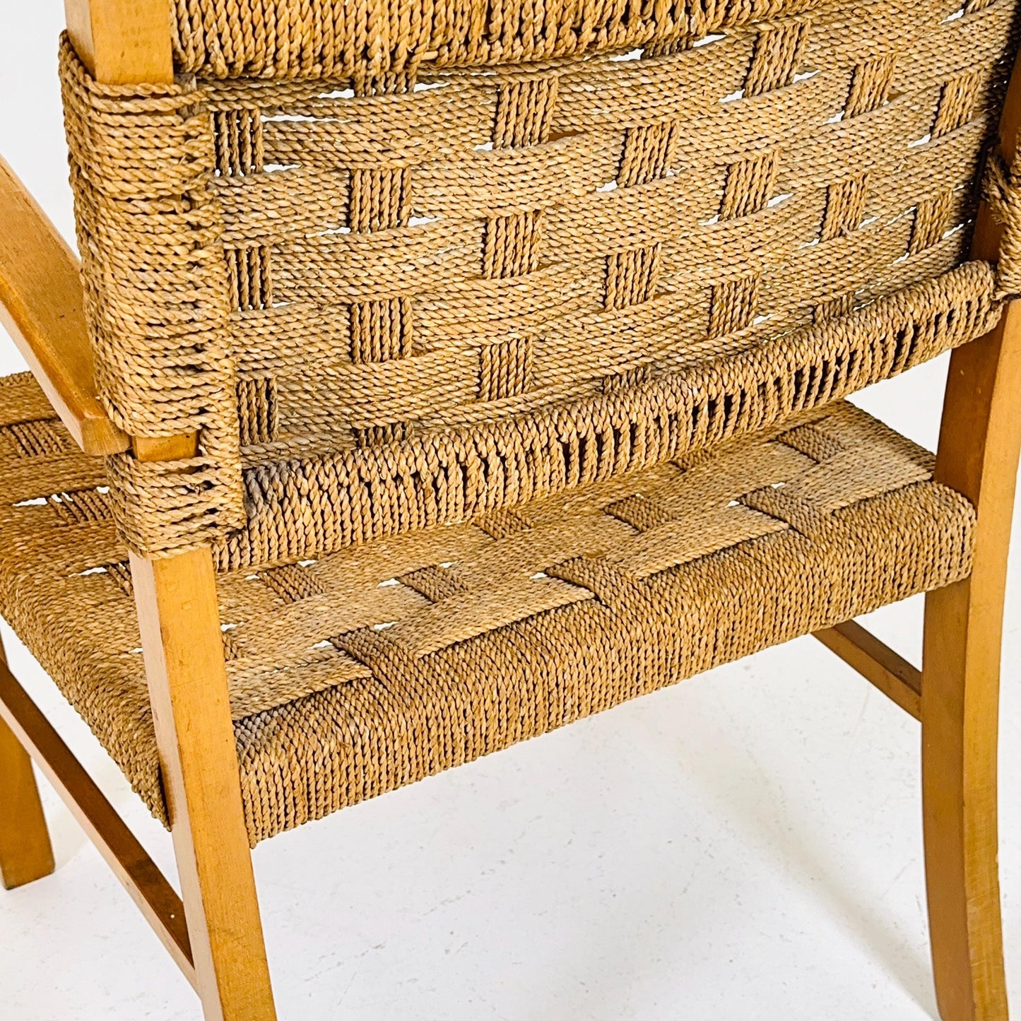 Bauhaus vintage papercord armchair by Ehrich Dieckmann, 1930s