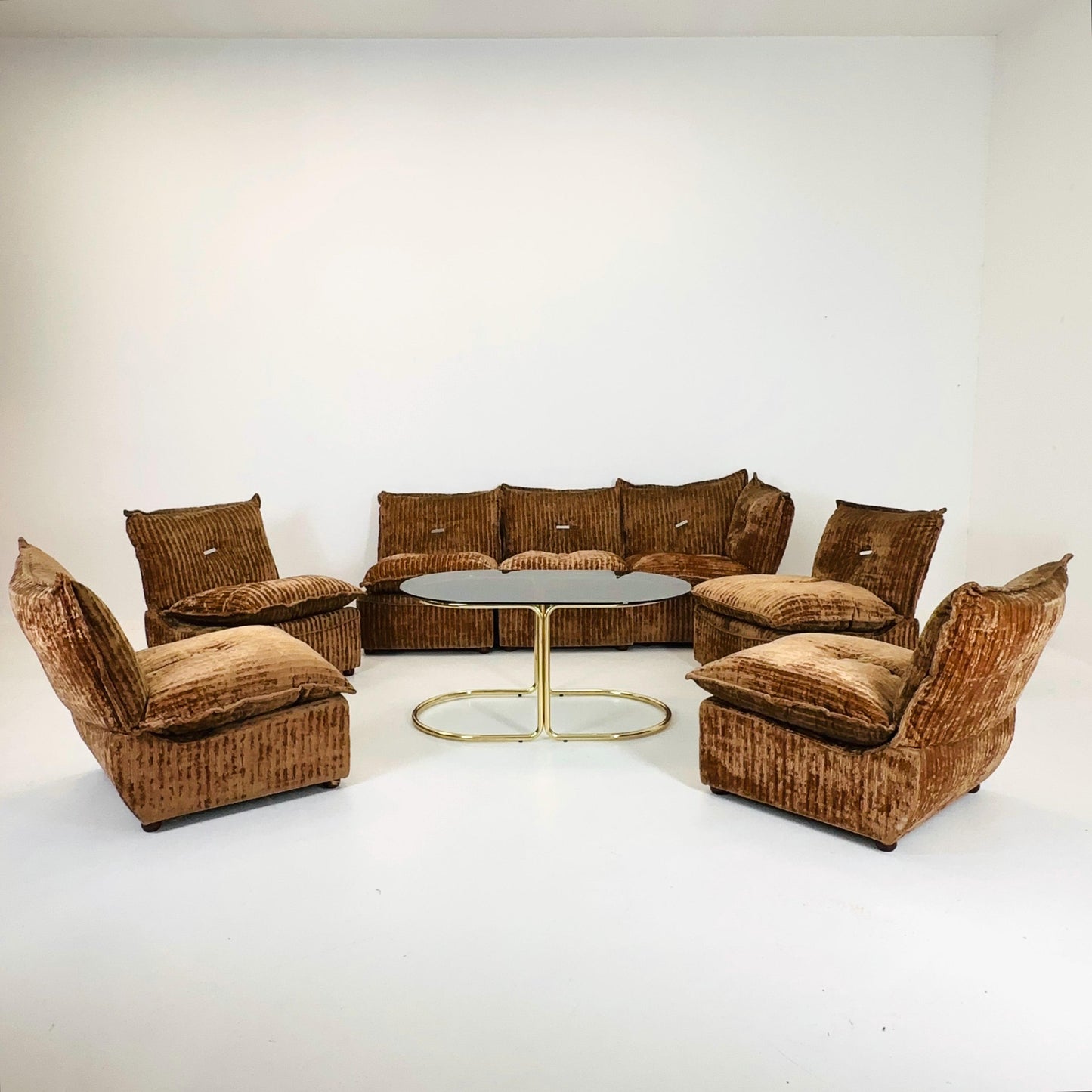 Mid century modular set of 7 / seating group - sofa for Manifattura Italiana 1970s