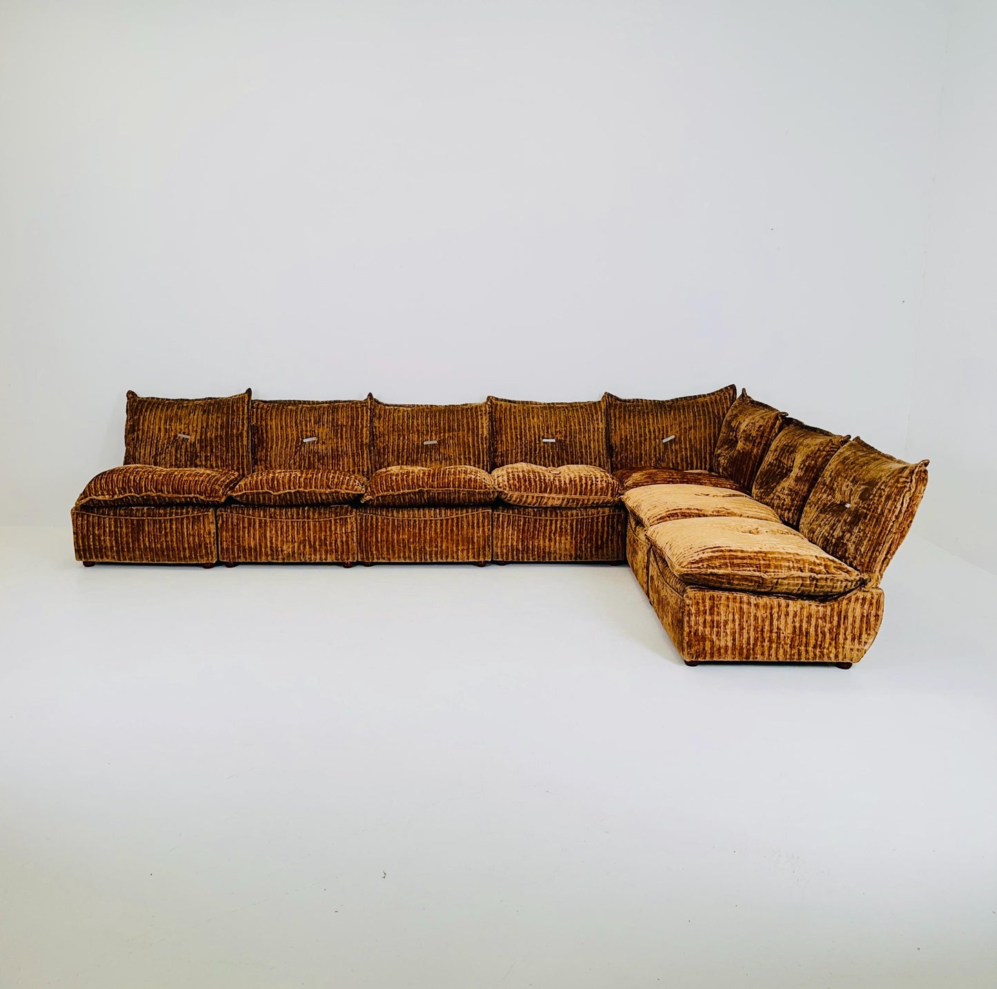 Mid century modular set of 7 / seating group - sofa for Manifattura Italiana 1970s