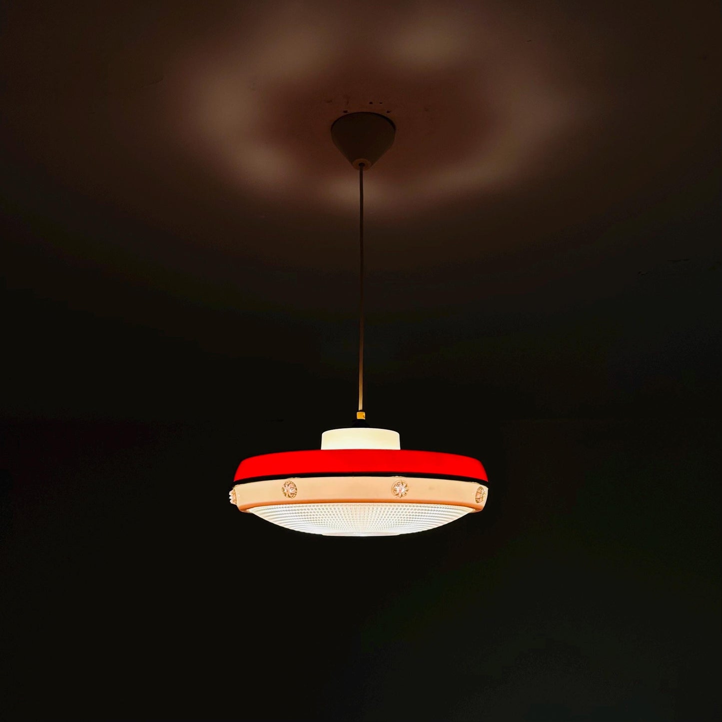 Mid-Century Pendant Lamp Acrylic ufo space age design 1980s Germany